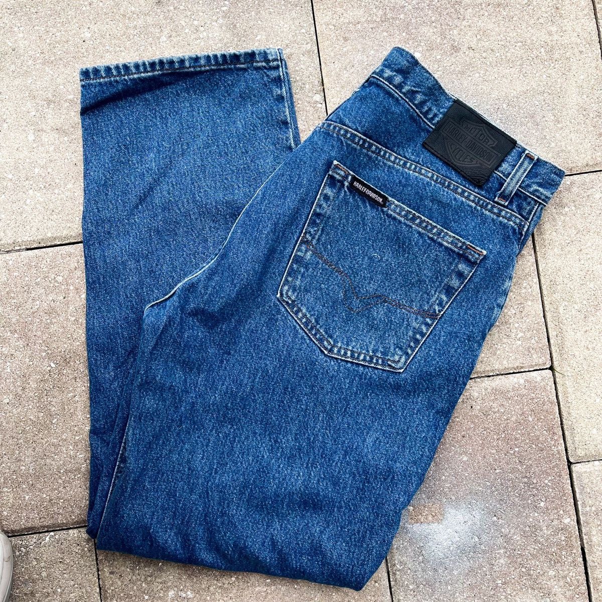 Harley Davidson × Vintage Vintage Harley Davidson Biker Denim Jeans Size US 36 / EU 52 - 4 Thumbnail