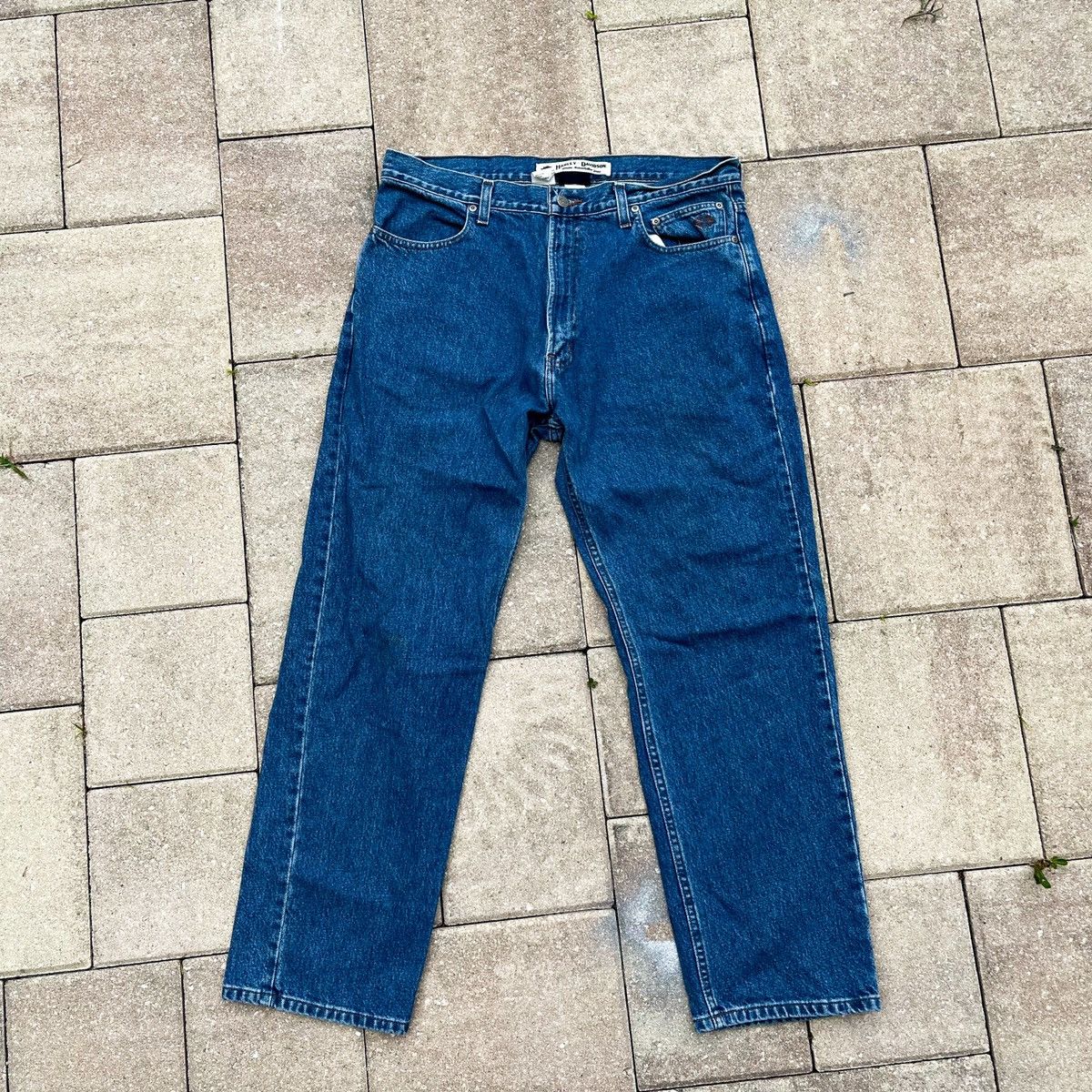 Harley Davidson × Vintage Vintage Harley Davidson Biker Denim Jeans Size US 36 / EU 52 - 1 Thumbnail