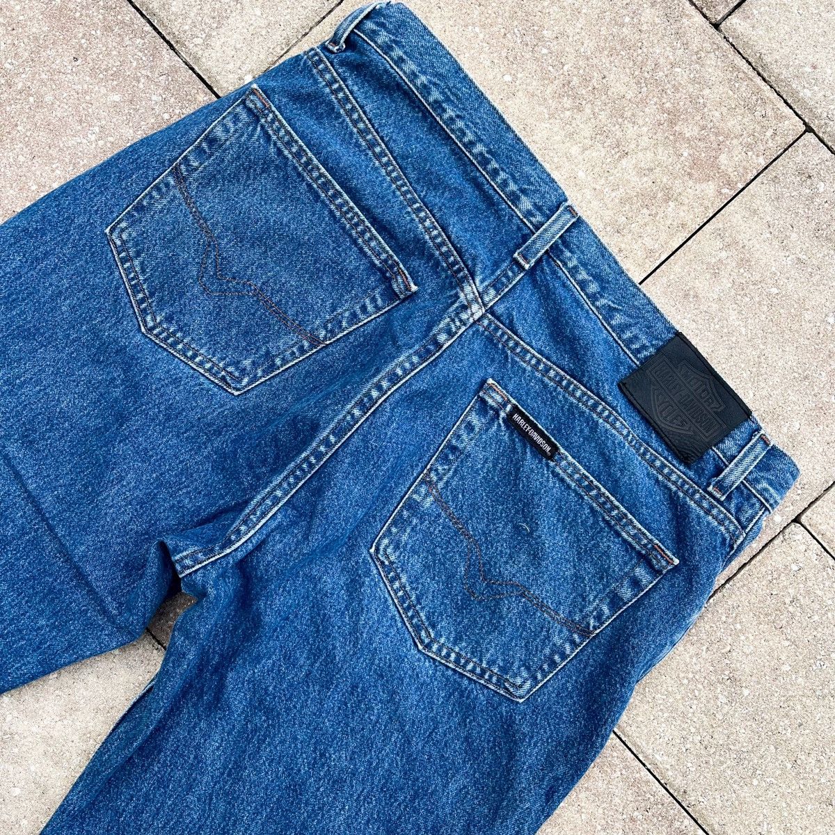 Harley Davidson × Vintage Vintage Harley Davidson Biker Denim Jeans Size US 36 / EU 52 - 8 Thumbnail