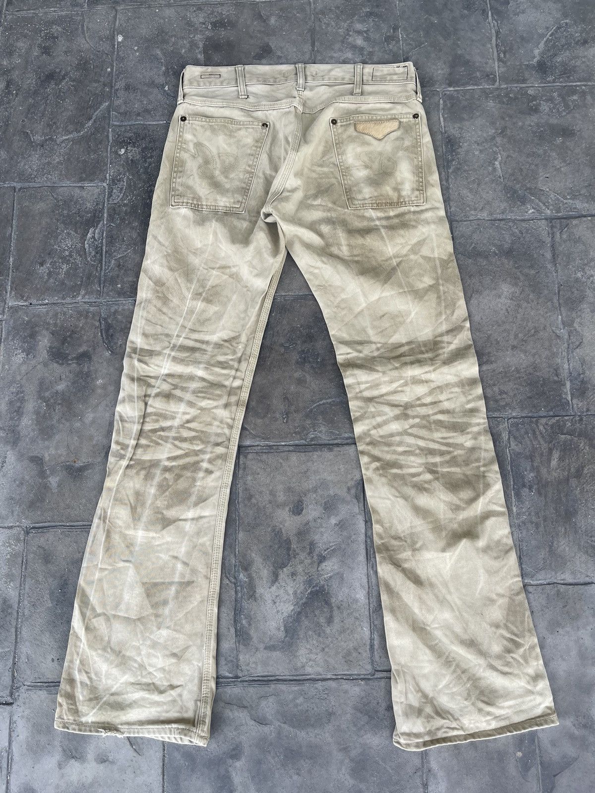 image of Japan Blue x Vintage Japan Made Blue Way Nippon Distressed Denim in Distressed Brown (Size 30)