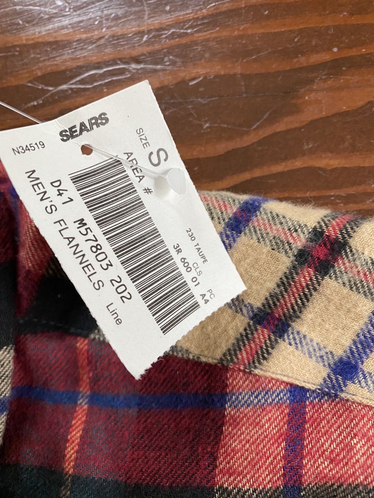 The Men's Store Vintage NWT Early 90’s Sears Flannel Long Sleeve Button Up Size US S / EU 44-46 / 1 - 5 Thumbnail