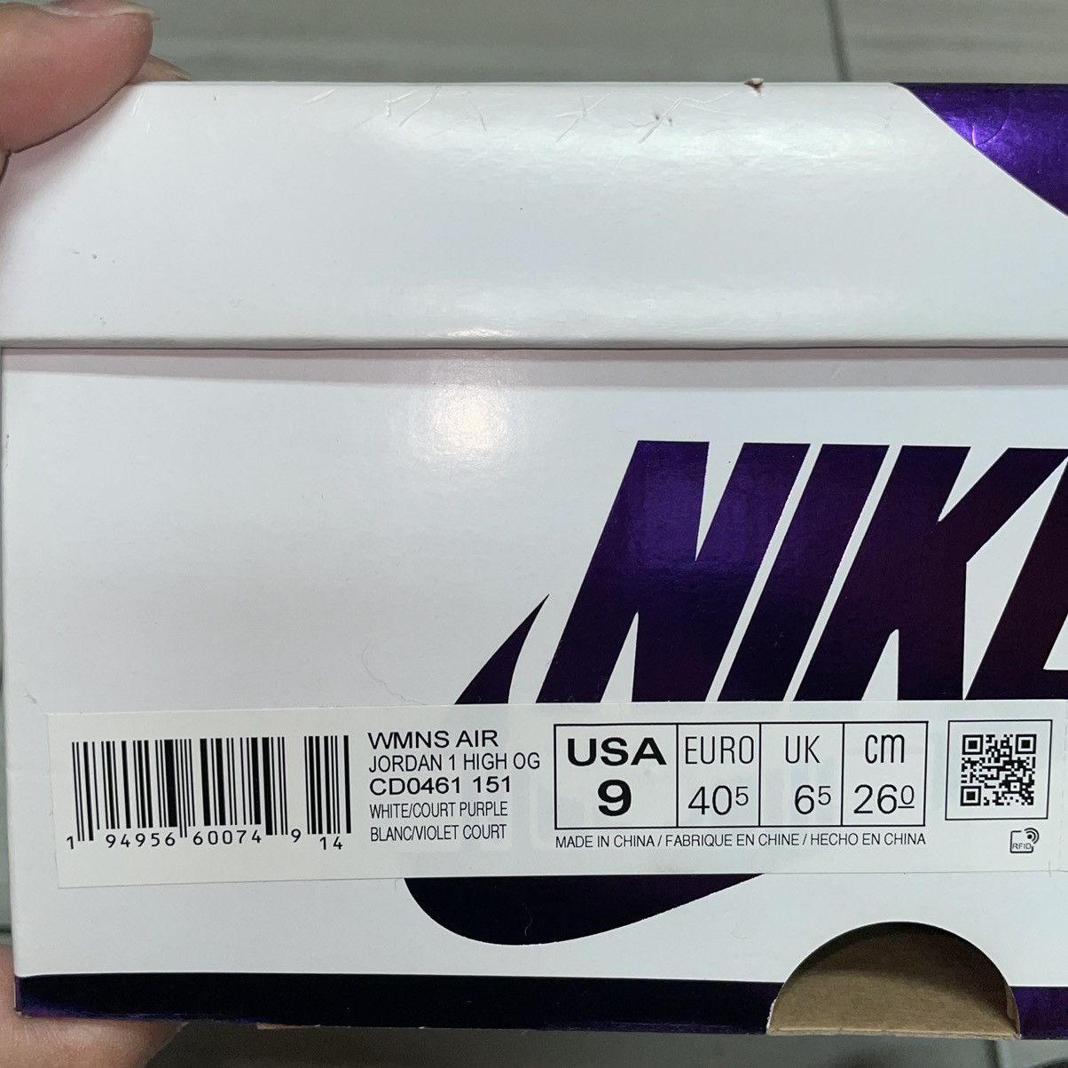 Jordan Brand × Nike Jordan 1 Metallic Purple Court High OG 7.5 M Size US 7.5 / EU 40-41 - 8 Thumbnail