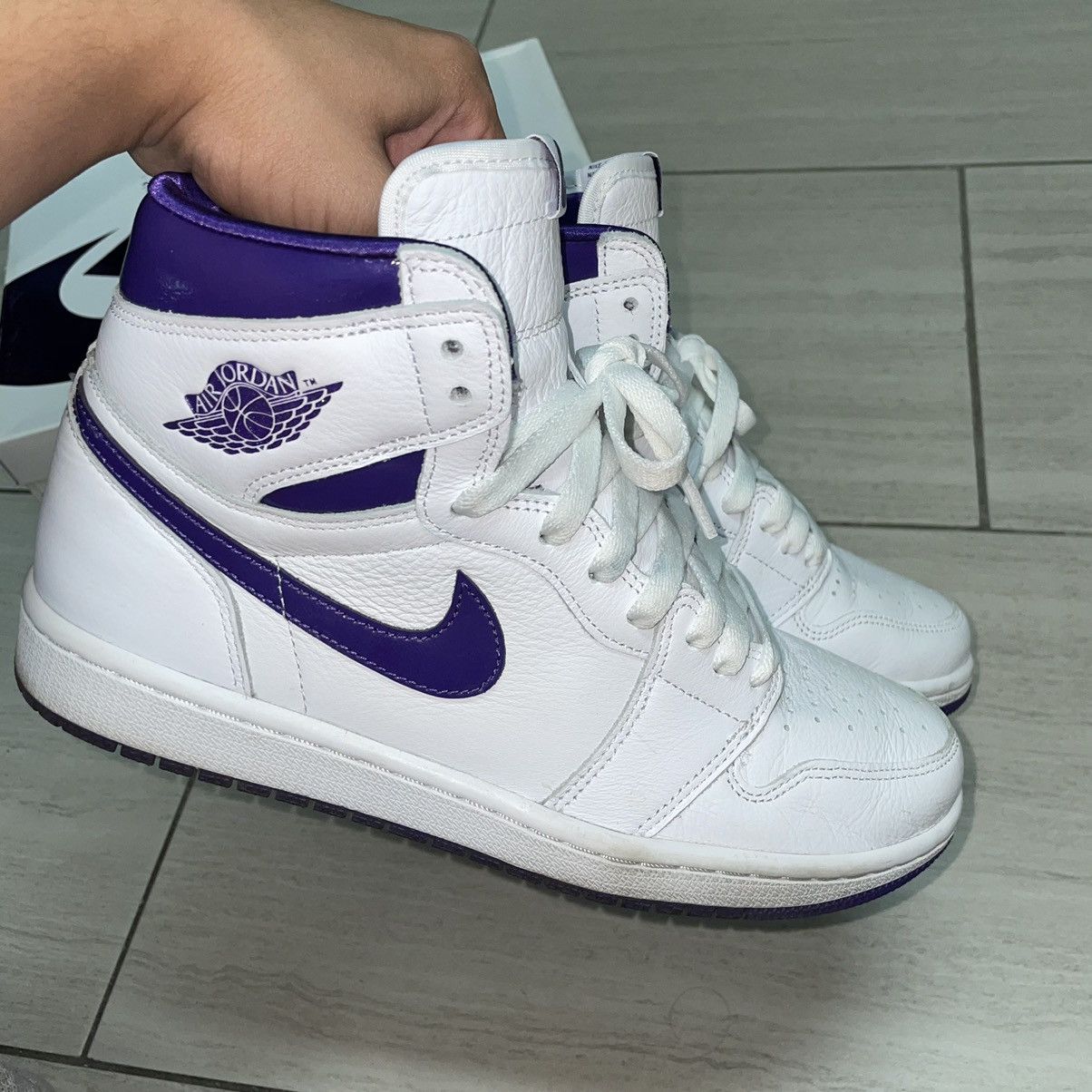 Jordan Brand × Nike Jordan 1 Metallic Purple Court High OG 7.5 M Size US 7.5 / EU 40-41 - 6 Thumbnail
