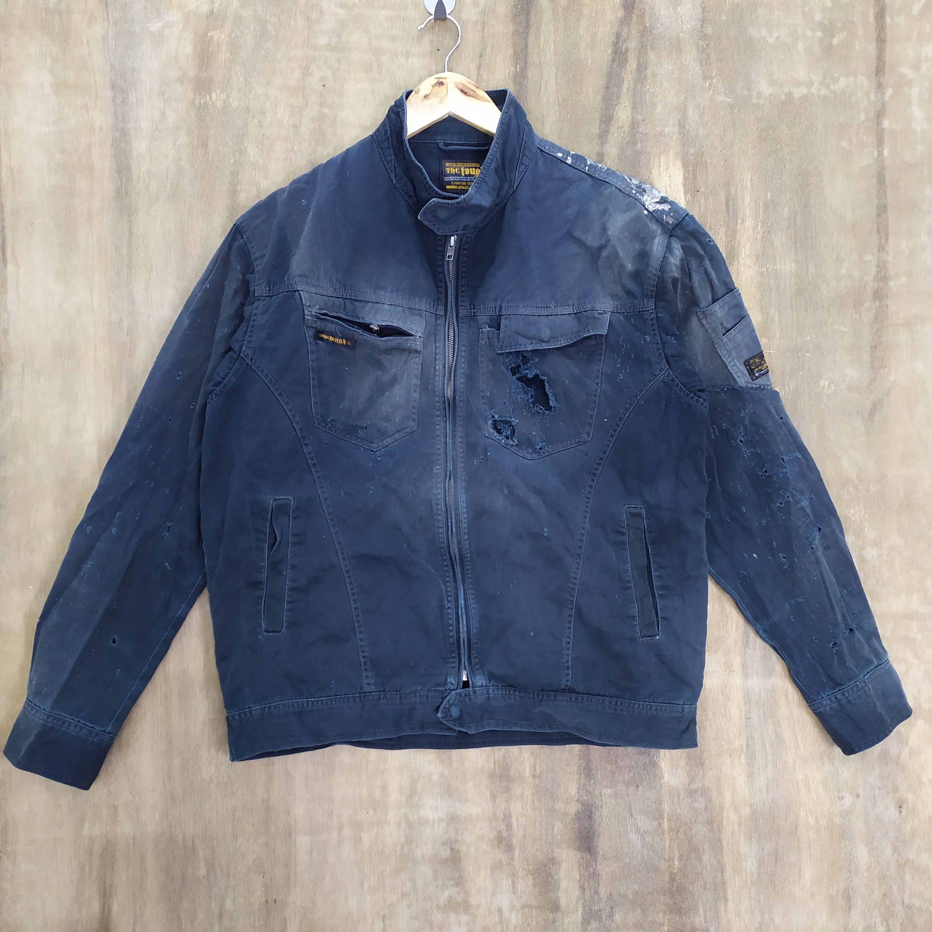 Vintage VINTAGE THE TOUGH FADED BLACK DISTRESSED WORKWEAR JACKET Size US L / EU 52-54 / 3 - 1 Thumbnail
