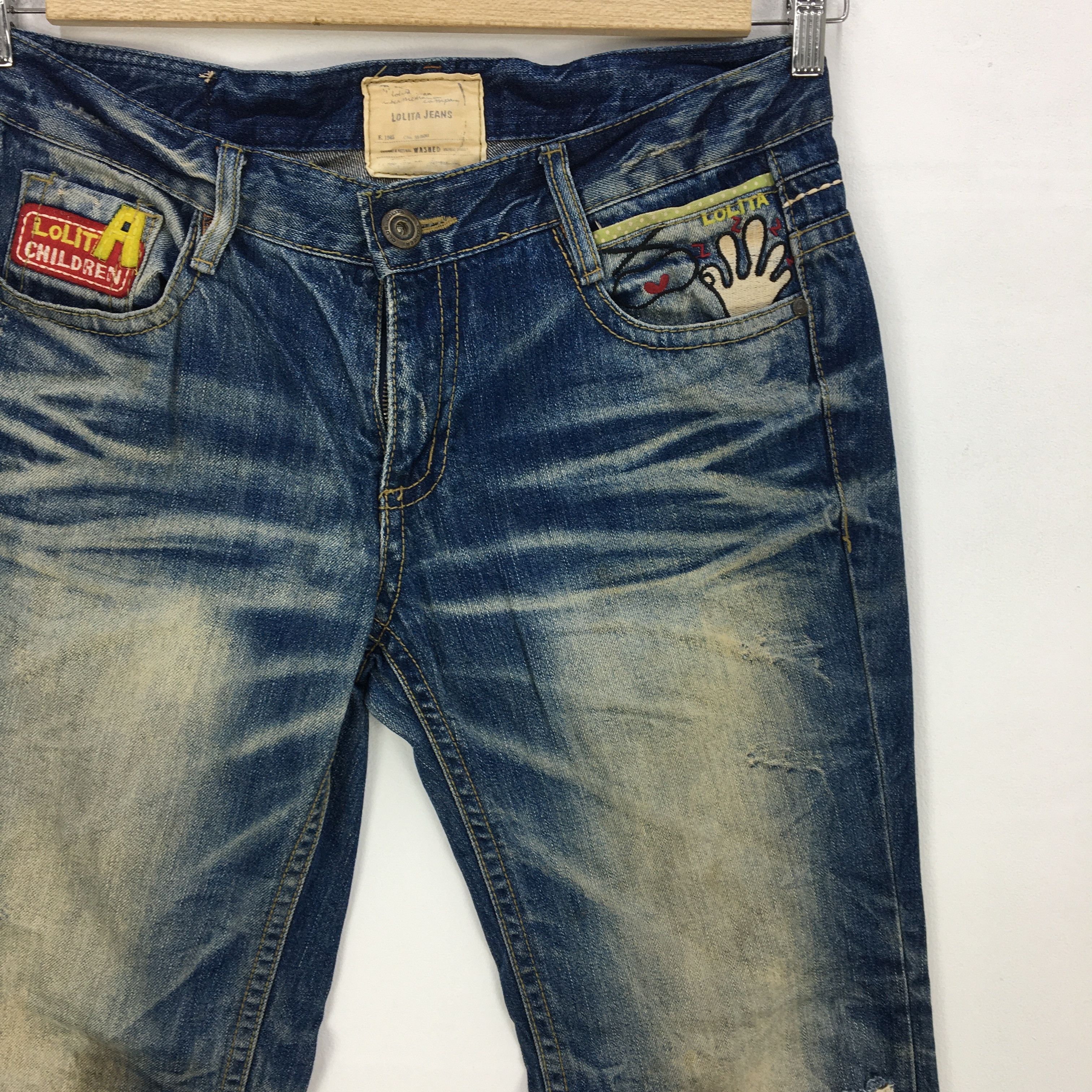 Japanese Brand Vintage Lolita Jeans Lolita Japanese Denim Pants - BS45607. Size US 32 / EU 48 - 8 Thumbnail