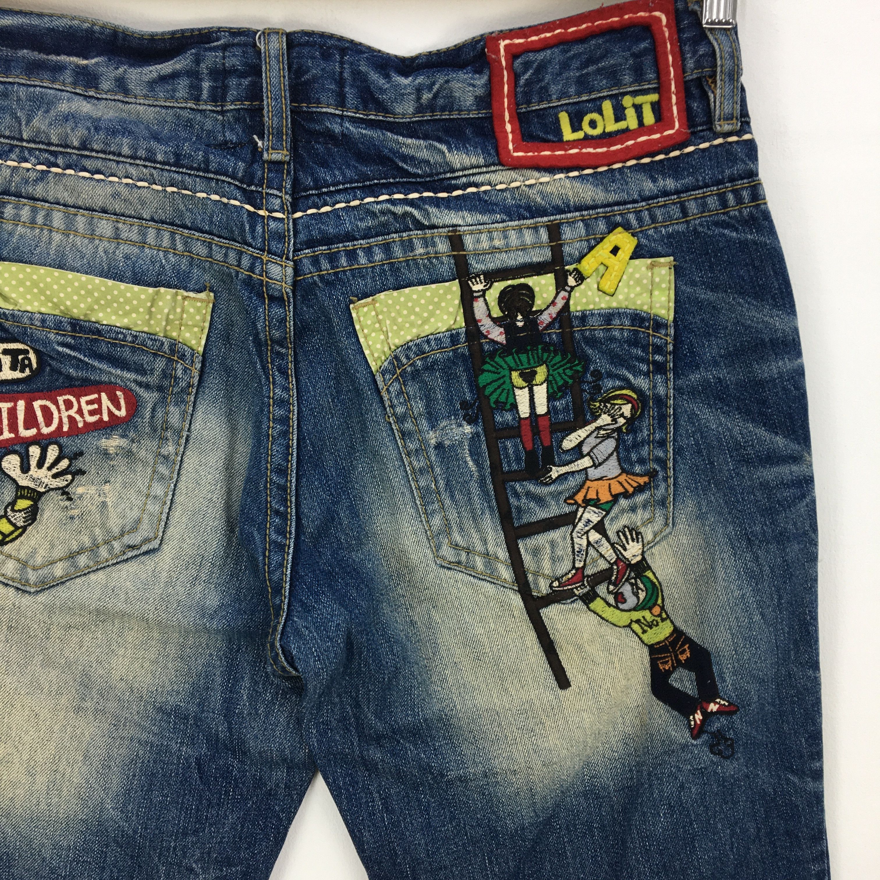 Japanese Brand Vintage Lolita Jeans Lolita Japanese Denim Pants - BS45607. Size US 32 / EU 48 - 6 Thumbnail