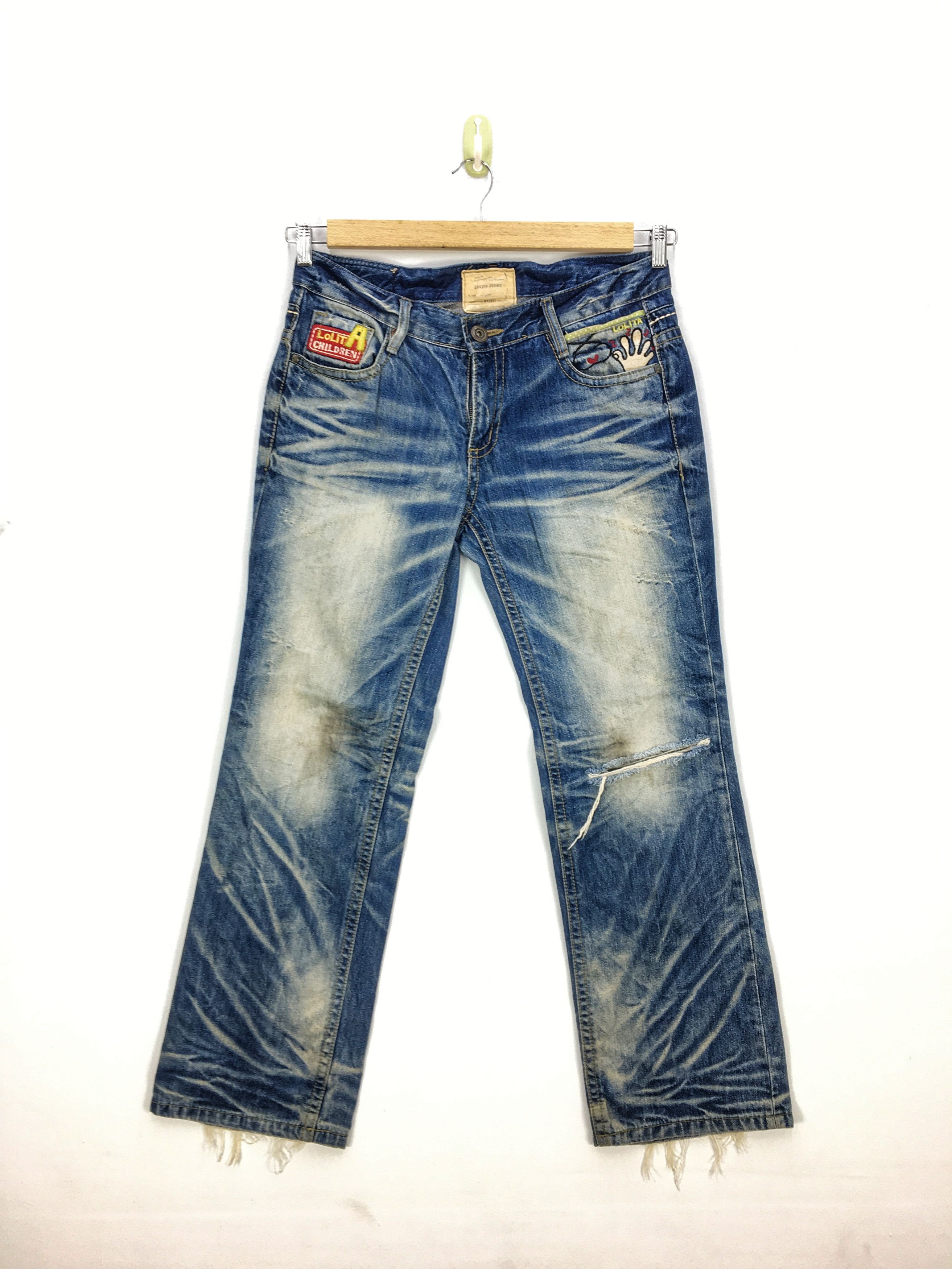 Japanese Brand Vintage Lolita Jeans Lolita Japanese Denim Pants - BS45607. Size US 32 / EU 48 - 2 Thumbnail