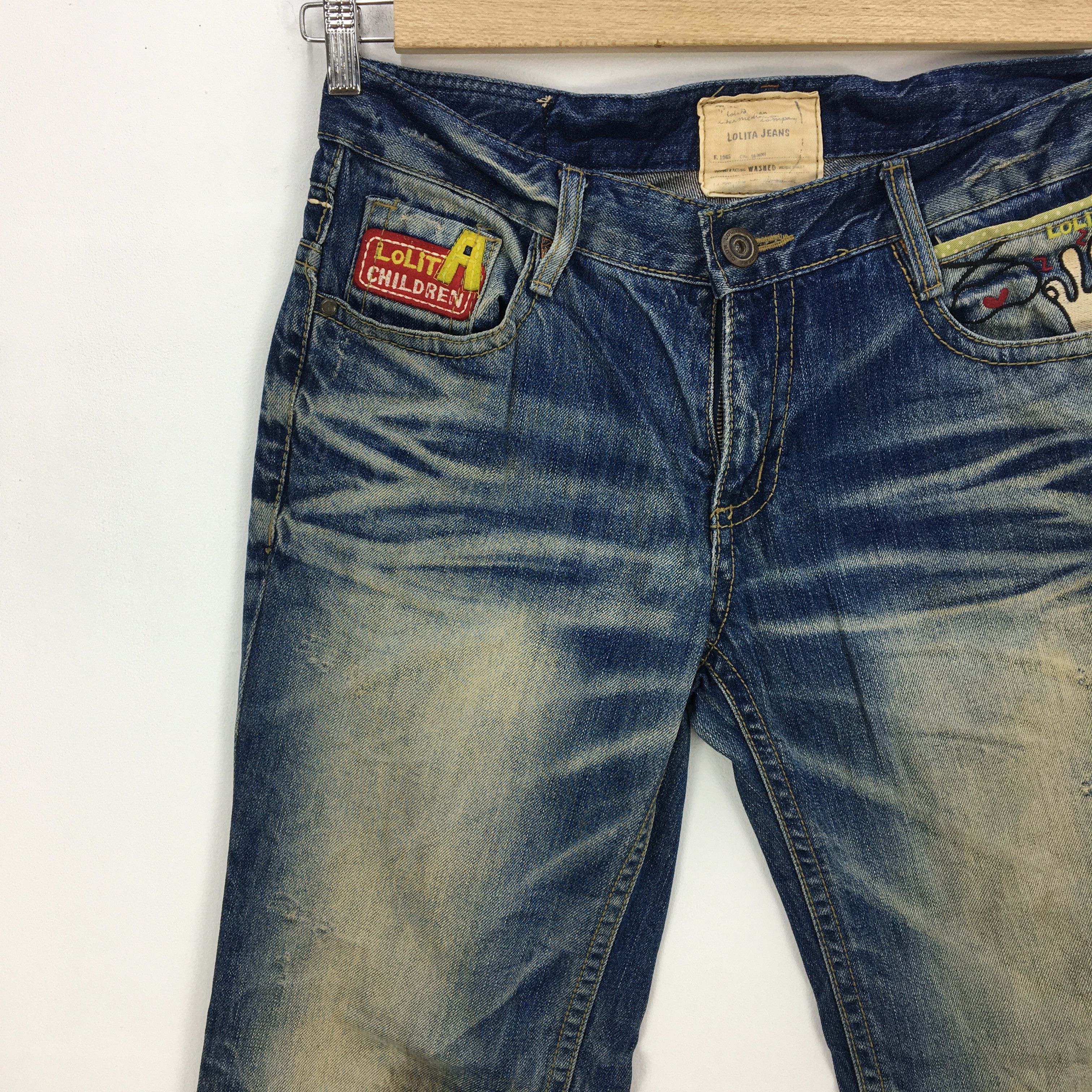 Japanese Brand Vintage Lolita Jeans Lolita Japanese Denim Pants - BS45607. Size US 32 / EU 48 - 7 Thumbnail