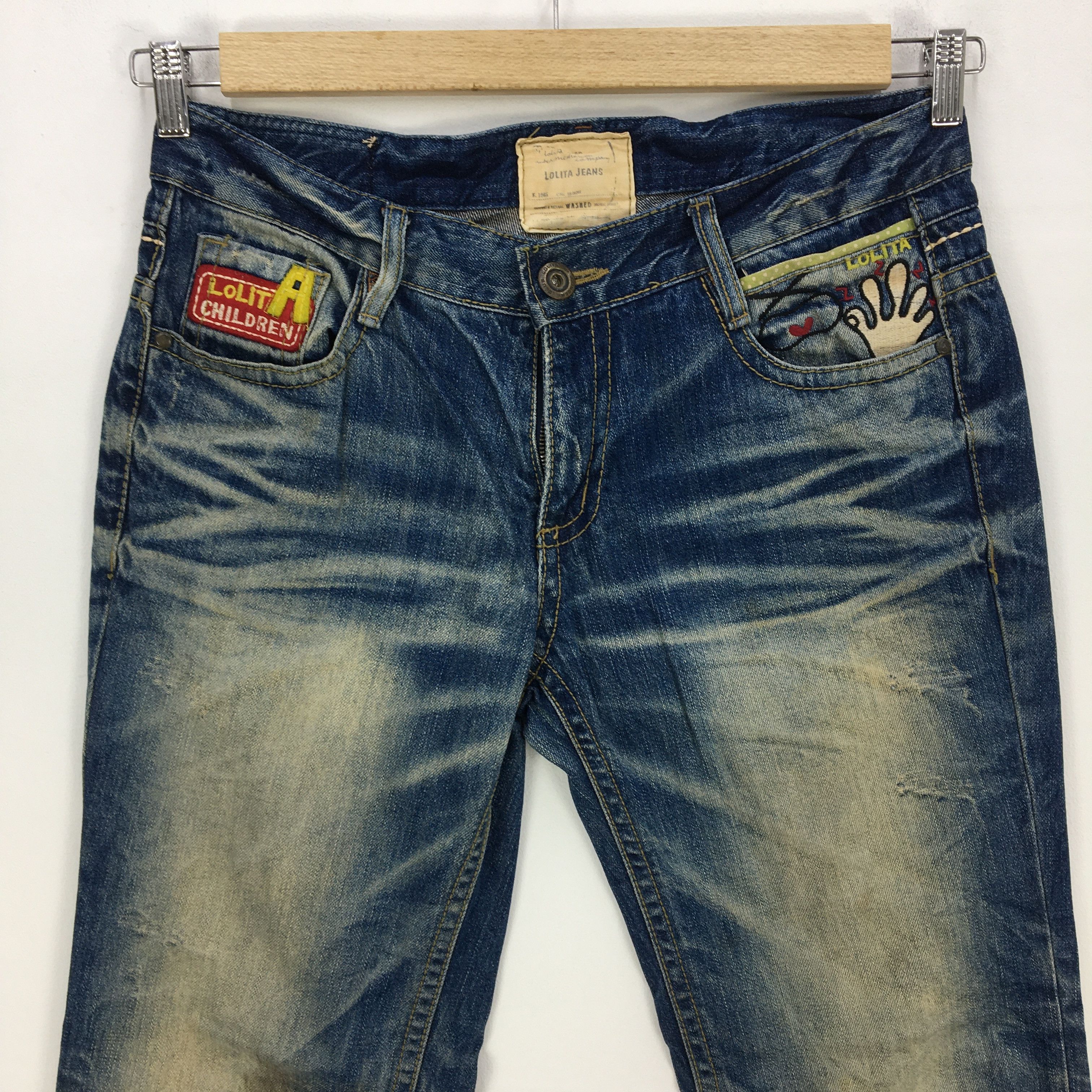 Japanese Brand Vintage Lolita Jeans Lolita Japanese Denim Pants - BS45607. Size US 32 / EU 48 - 4 Thumbnail