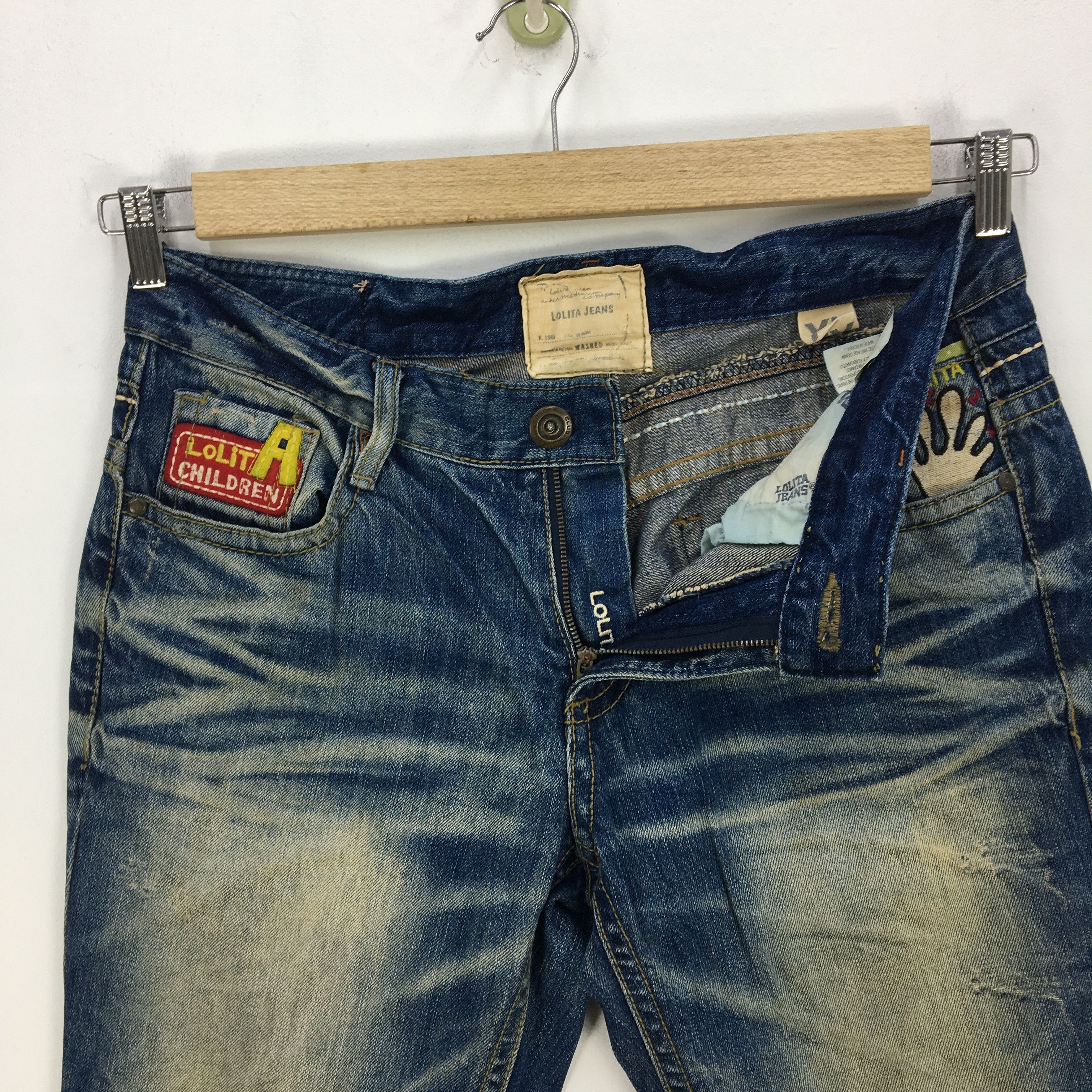 Japanese Brand Vintage Lolita Jeans Lolita Japanese Denim Pants - BS45607. Size US 32 / EU 48 - 10 Thumbnail