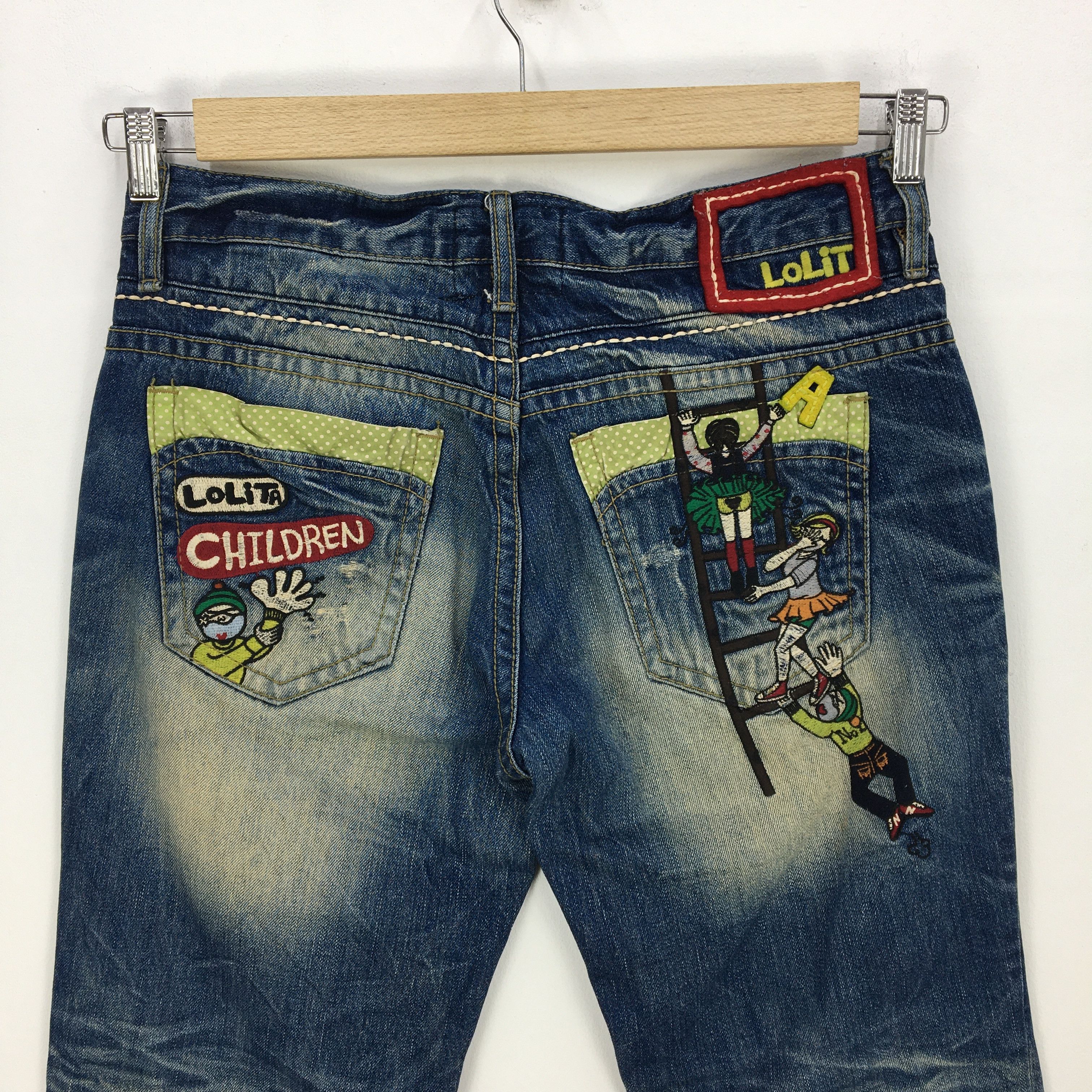 Japanese Brand Vintage Lolita Jeans Lolita Japanese Denim Pants - BS45607. Size US 32 / EU 48 - 3 Thumbnail
