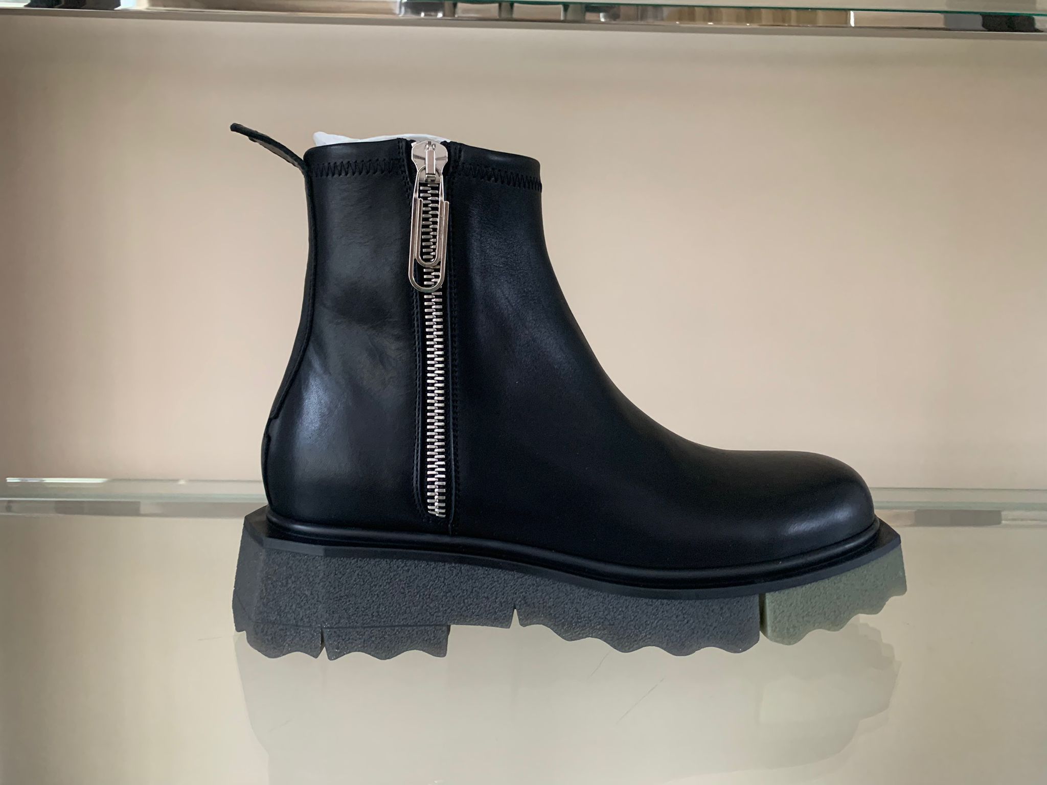 Off-White o1rshd1 Sponge Sole Zipper Boots in Black Size US 9 / EU 42 - 2 Thumbnail