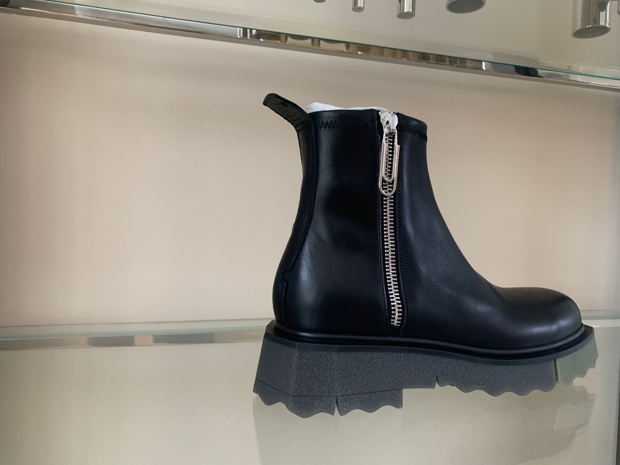 Off-White o1rshd1 Sponge Sole Zipper Boots in Black Size US 9 / EU 42 - 4 Thumbnail