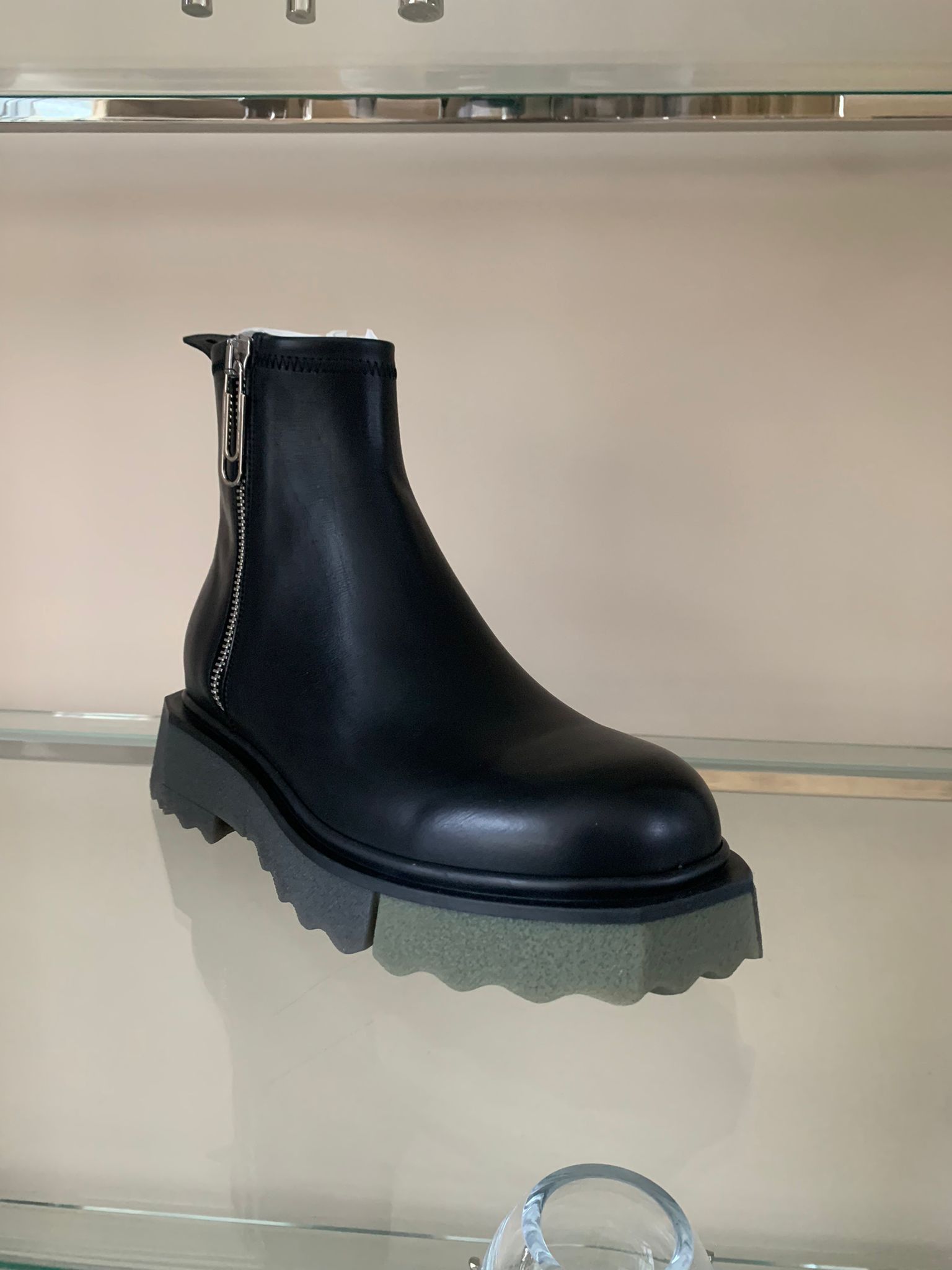 Off-White o1rshd1 Sponge Sole Zipper Boots in Black Size US 9 / EU 42 - 3 Thumbnail