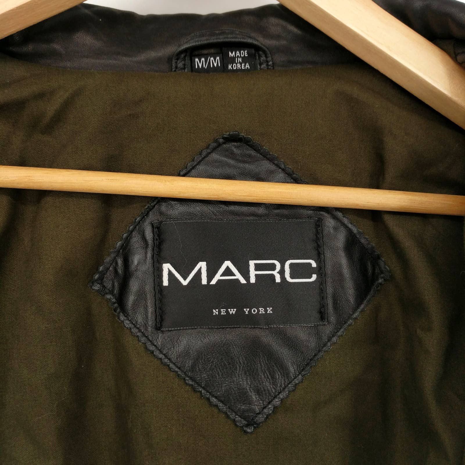 Andrew Marc × Vintage Vintage Marc New York Lamb Leather Moto Bomber Jacket M Size US M / EU 48-50 / 2 - 10 Thumbnail