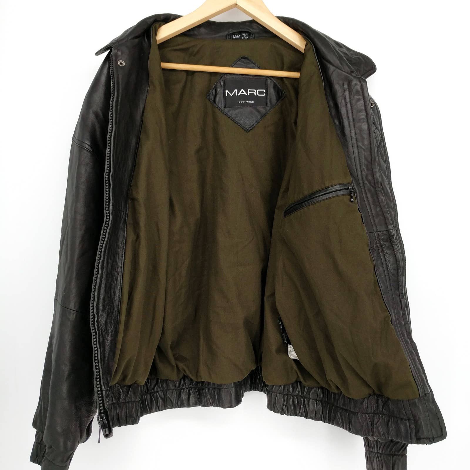 Andrew Marc × Vintage Vintage Marc New York Lamb Leather Moto Bomber Jacket M Size US M / EU 48-50 / 2 - 9 Thumbnail