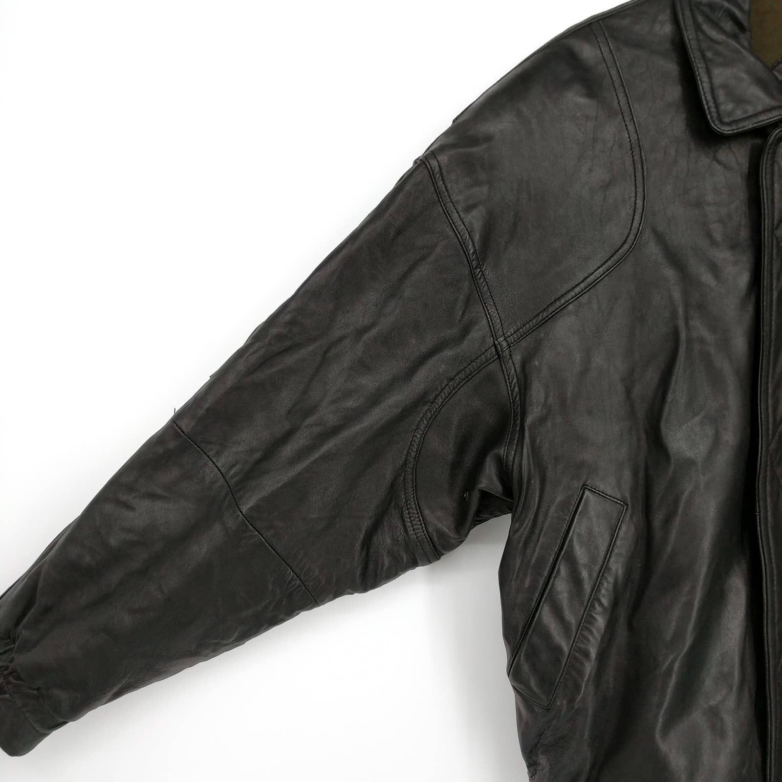 Andrew Marc × Vintage Vintage Marc New York Lamb Leather Moto Bomber Jacket M Size US M / EU 48-50 / 2 - 3 Thumbnail