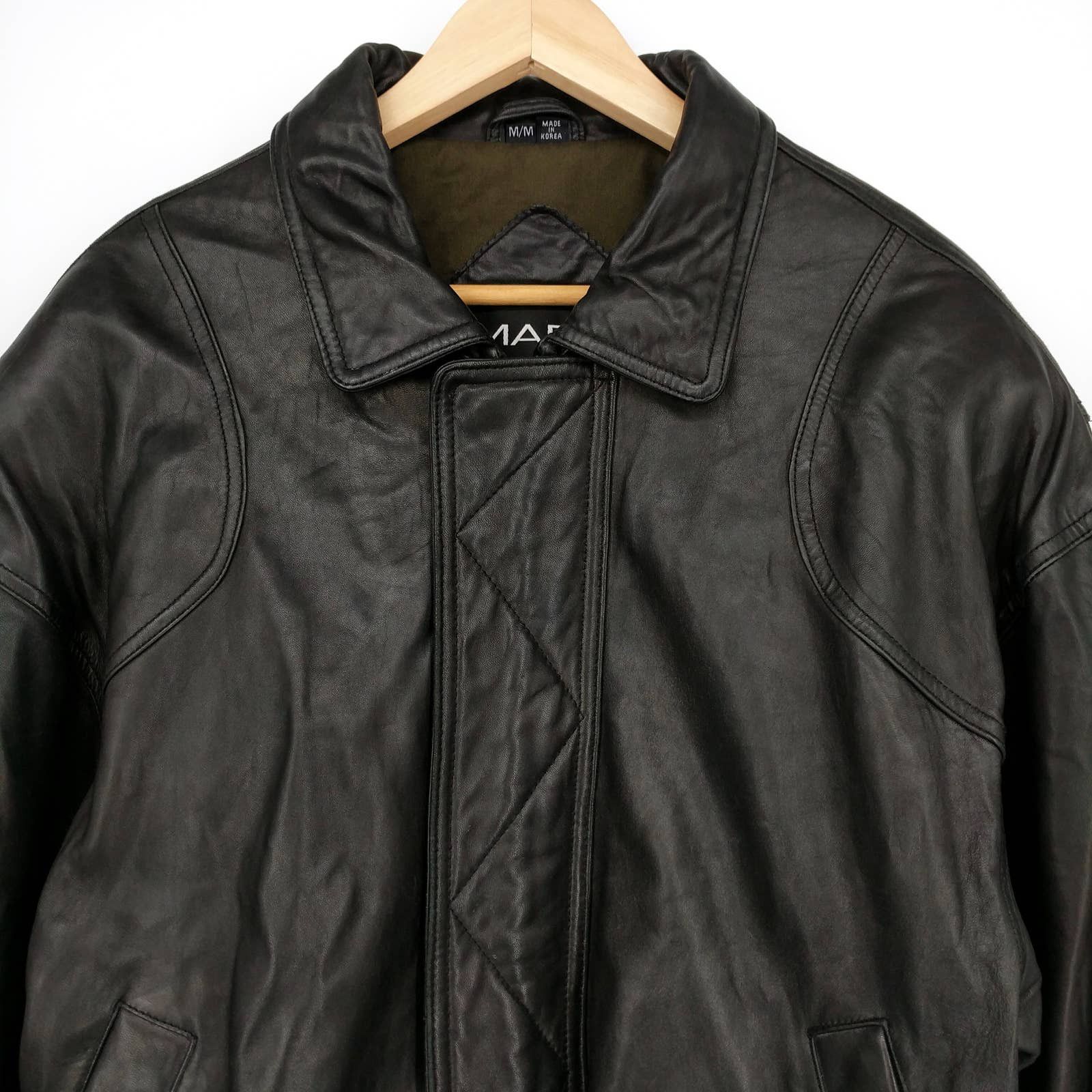 Andrew Marc × Vintage Vintage Marc New York Lamb Leather Moto Bomber Jacket M Size US M / EU 48-50 / 2 - 2 Thumbnail