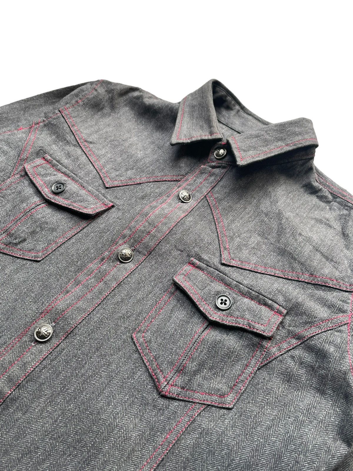 Japanese Brand ASM Western Herringbone Twill Shirt Size US M / EU 48-50 / 2 - 4 Thumbnail