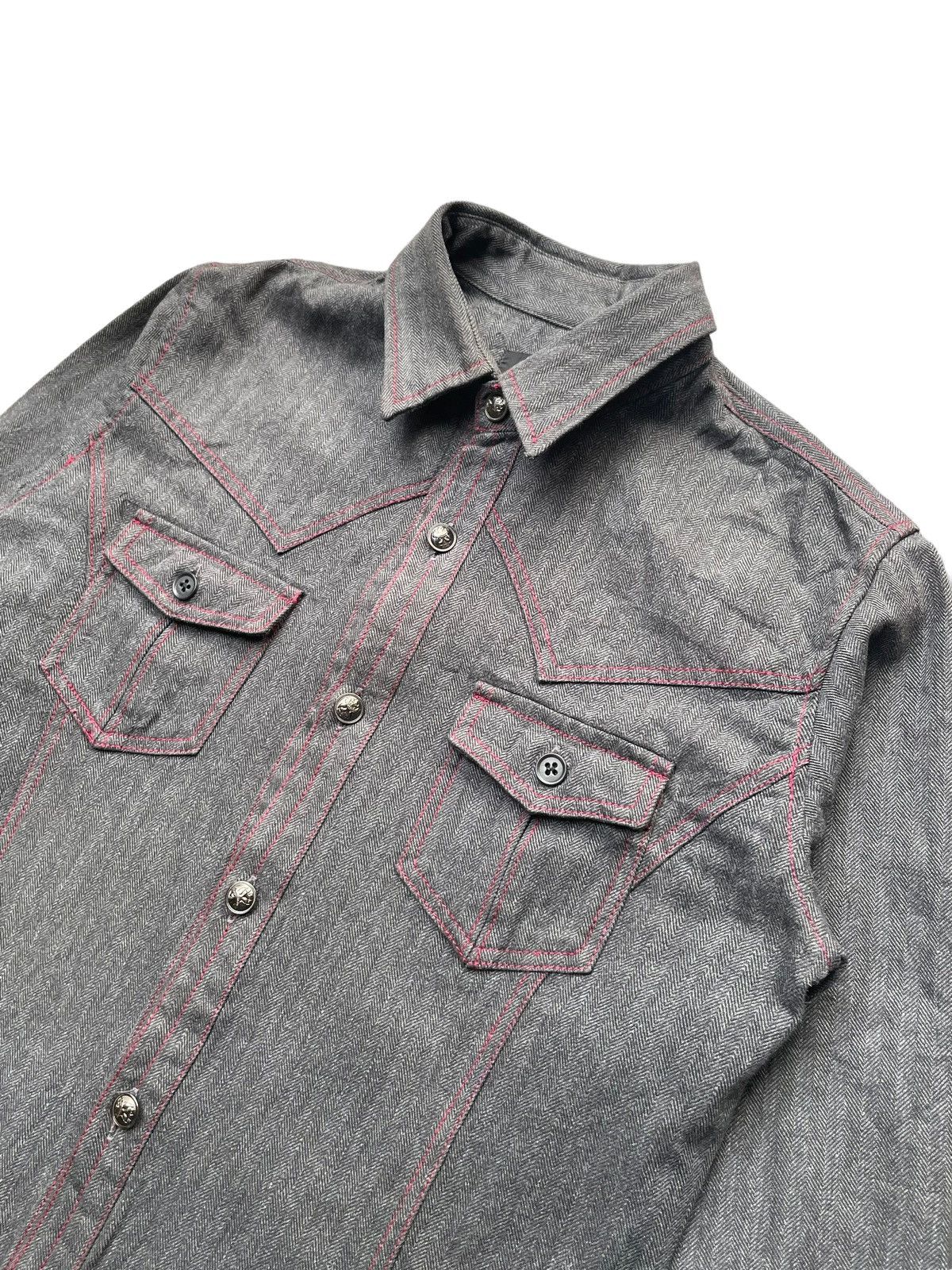 Japanese Brand ASM Western Herringbone Twill Shirt Size US M / EU 48-50 / 2 - 2 Thumbnail