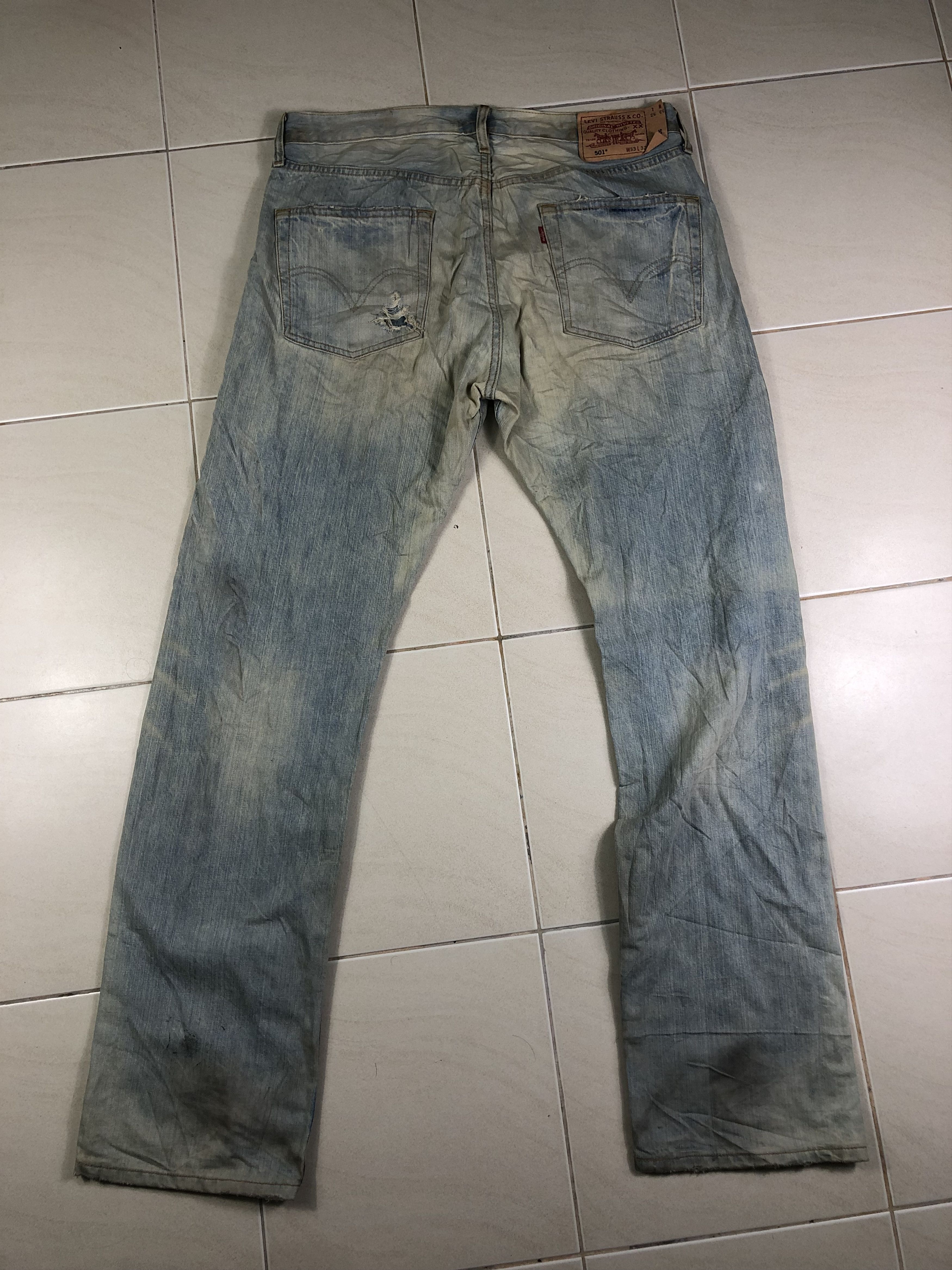 Levi's Wash Blue Levis 501 Denim Jeans 33X32 Size US 36 / EU 52 - 9 Thumbnail
