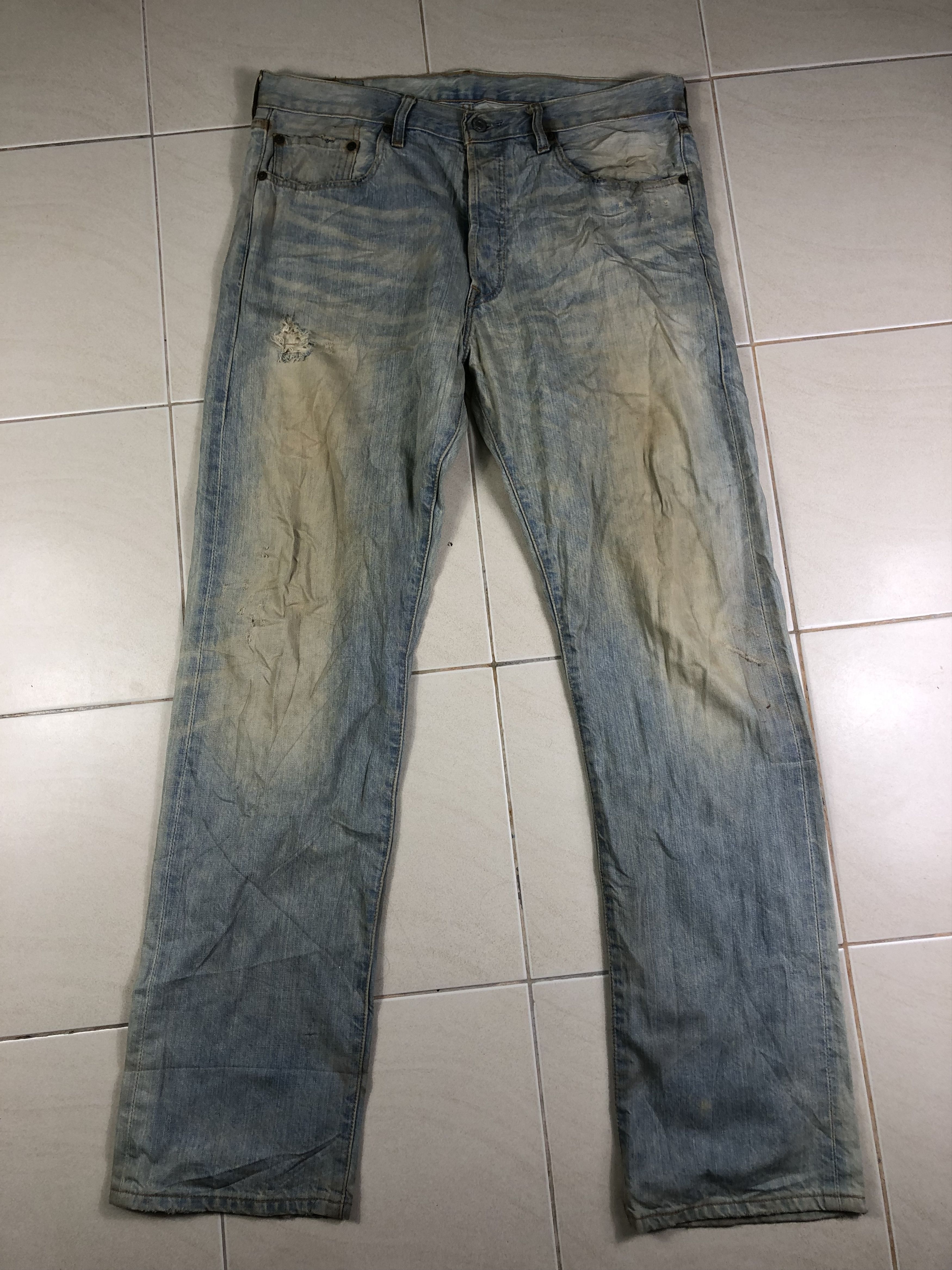 Levi's Wash Blue Levis 501 Denim Jeans 33X32 Size US 36 / EU 52 - 1 Thumbnail