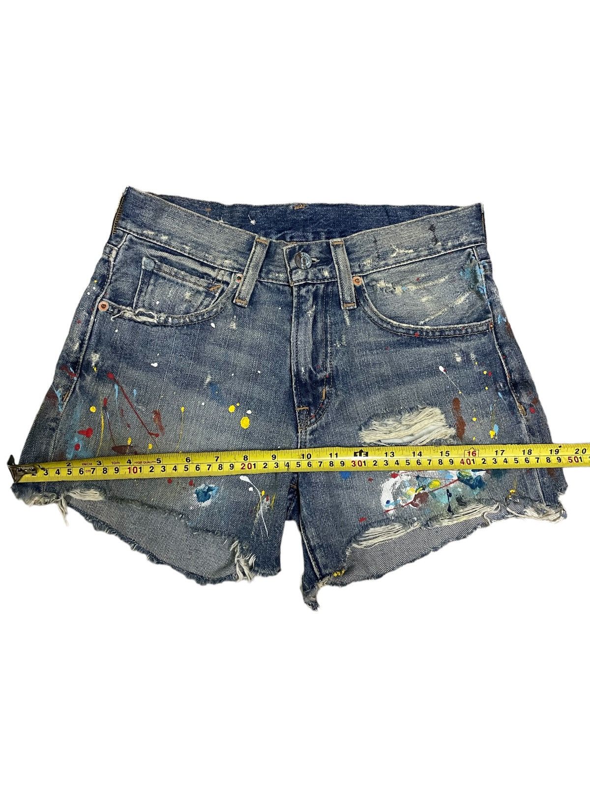 Denim & Supply Ralph Lauren Ralph Lauren Distressed Paint-Splattered Cut-Off Jeans Size 26" / US 2 / IT 38 - 12 Thumbnail