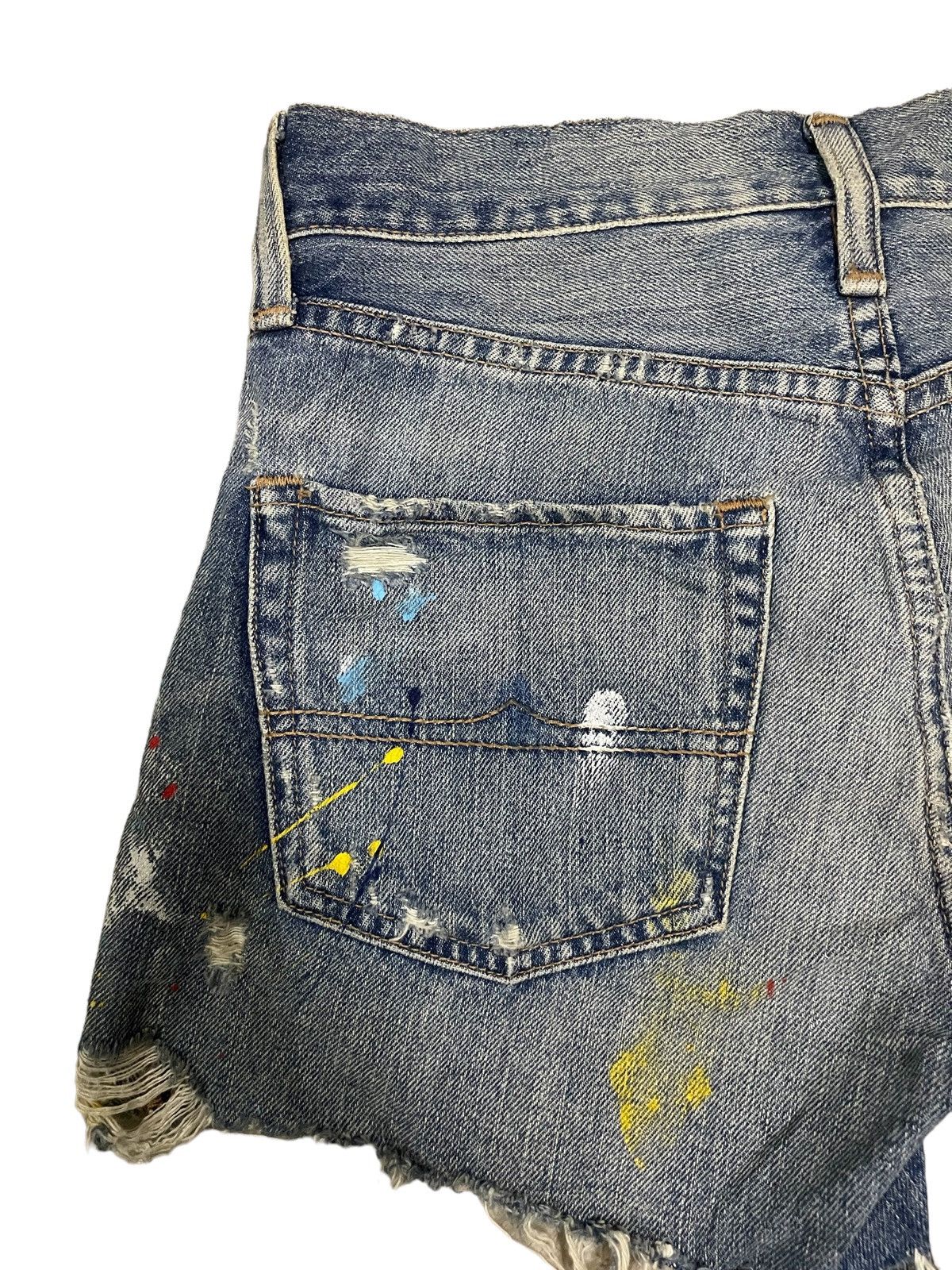 Denim & Supply Ralph Lauren Ralph Lauren Distressed Paint-Splattered Cut-Off Jeans Size 26" / US 2 / IT 38 - 8 Thumbnail