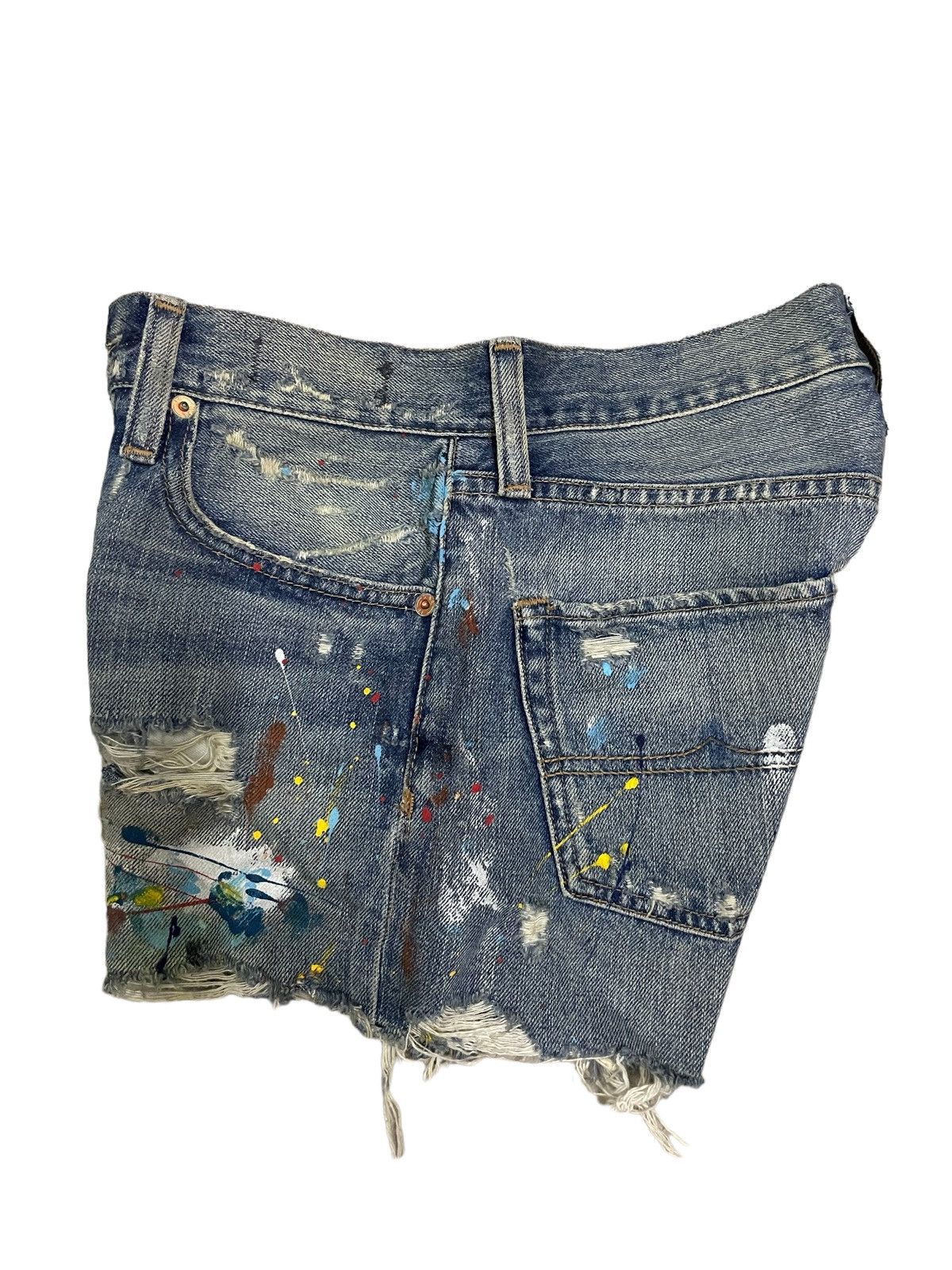 Denim & Supply Ralph Lauren Ralph Lauren Distressed Paint-Splattered Cut-Off Jeans Size 26" / US 2 / IT 38 - 5 Thumbnail