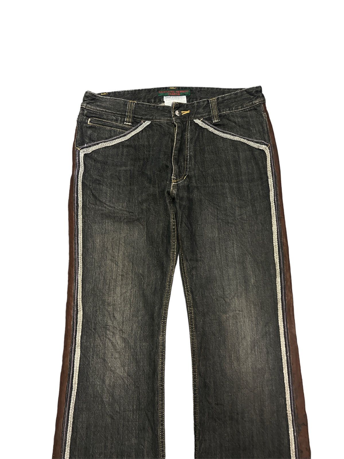 Japanese Brand × Vintage FLARED💥KATHARINE HAMNETT LONDON DISTRESSED DENIM PANTS Size US 31 - 2 Thumbnail