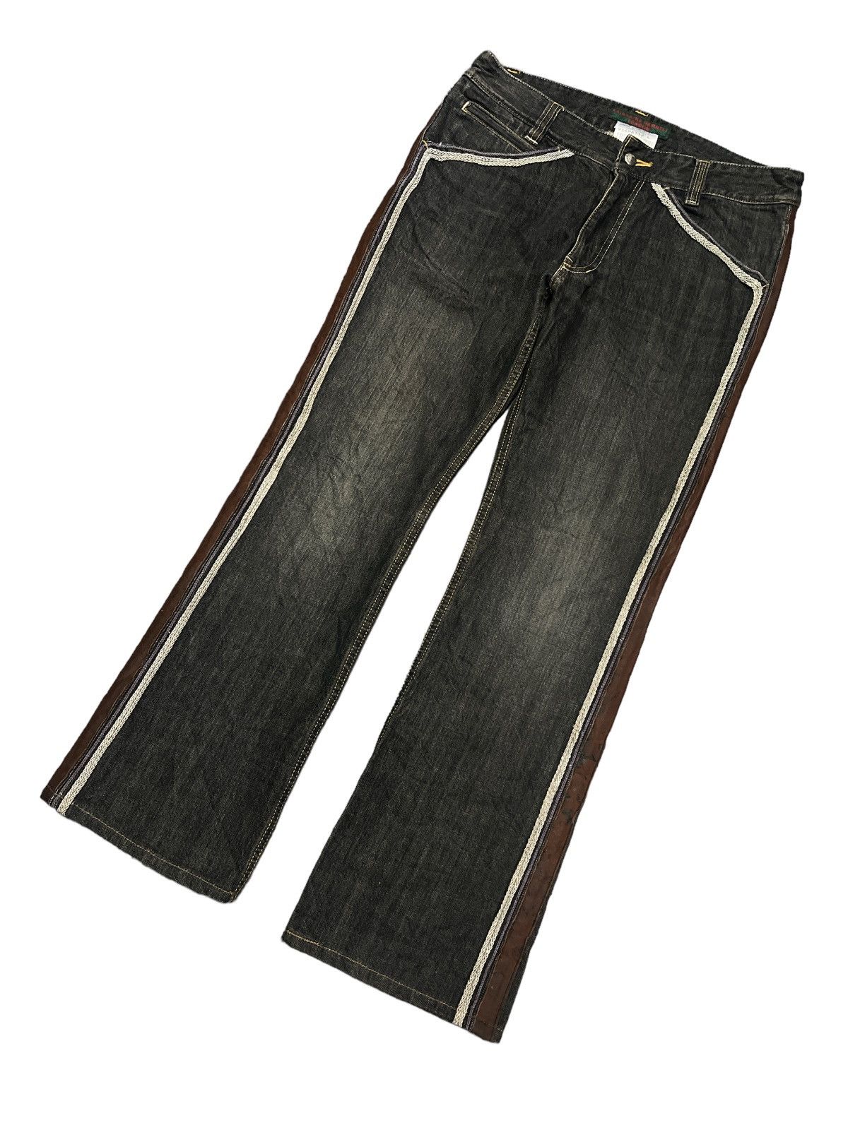 Japanese Brand × Vintage FLARED💥KATHARINE HAMNETT LONDON DISTRESSED DENIM PANTS Size US 31 - 4 Thumbnail