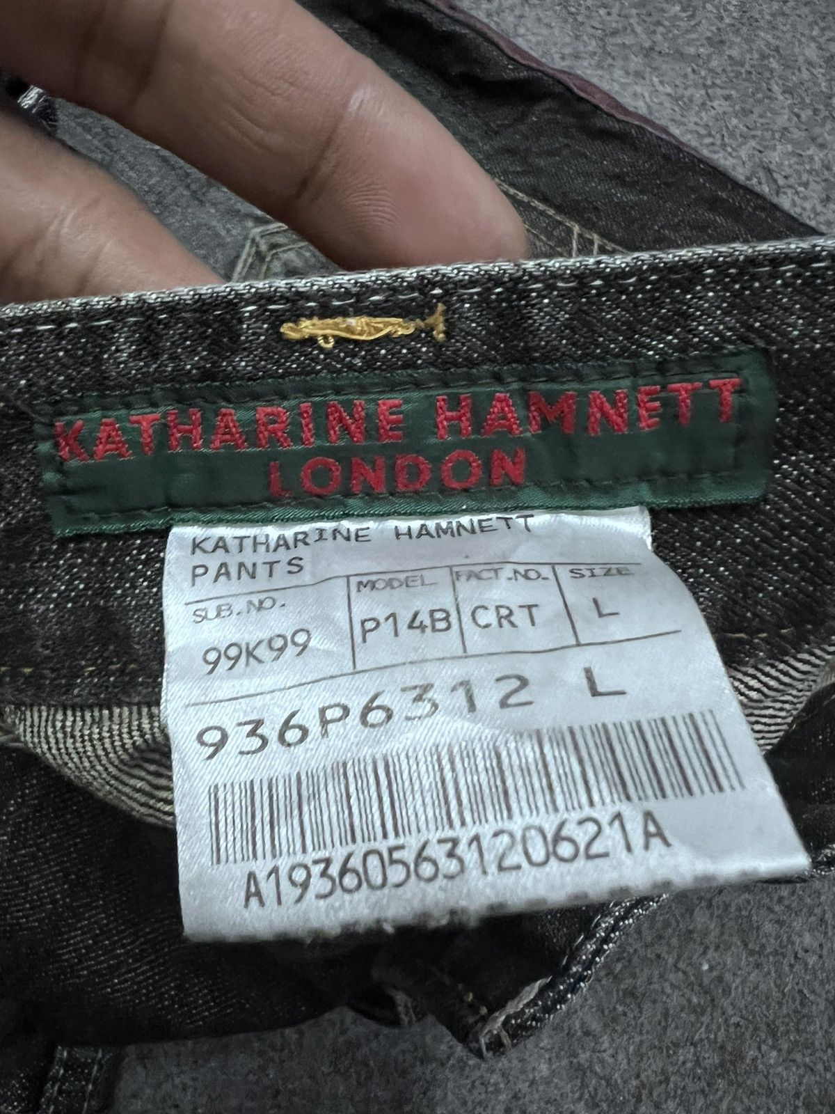 Japanese Brand × Vintage FLARED💥KATHARINE HAMNETT LONDON DISTRESSED DENIM PANTS Size US 31 - 7 Thumbnail