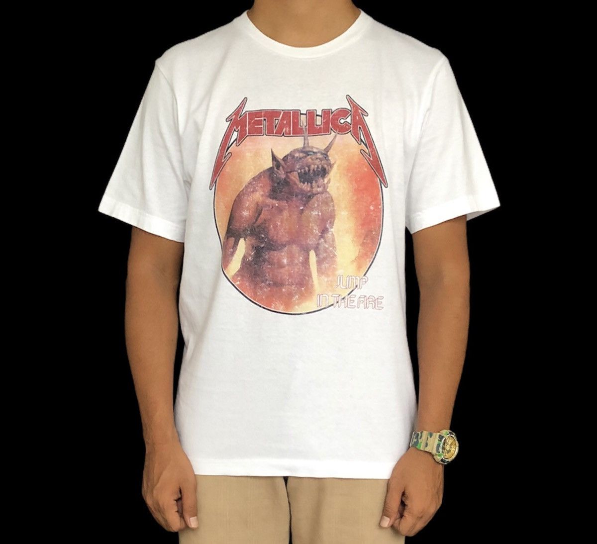 Metallica Metallica Jump In the Fire by Uniqlo Band Shirt Size US L / EU 52-54 / 3 - 1 Thumbnail