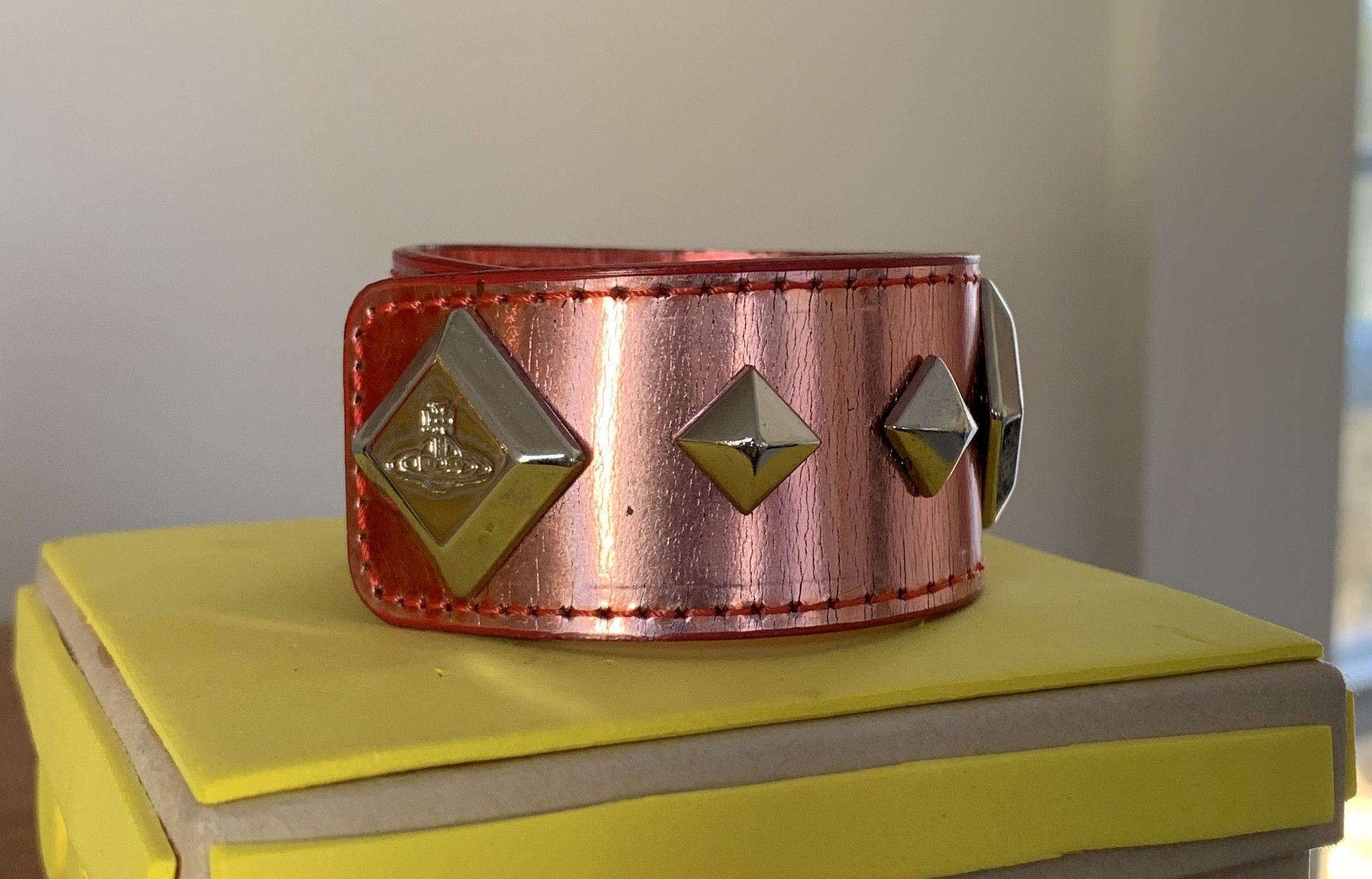 Vivienne Westwood Vivenne Westwood Studded Metallic Leather Orb Bracelet Size ONE SIZE - 3 Thumbnail