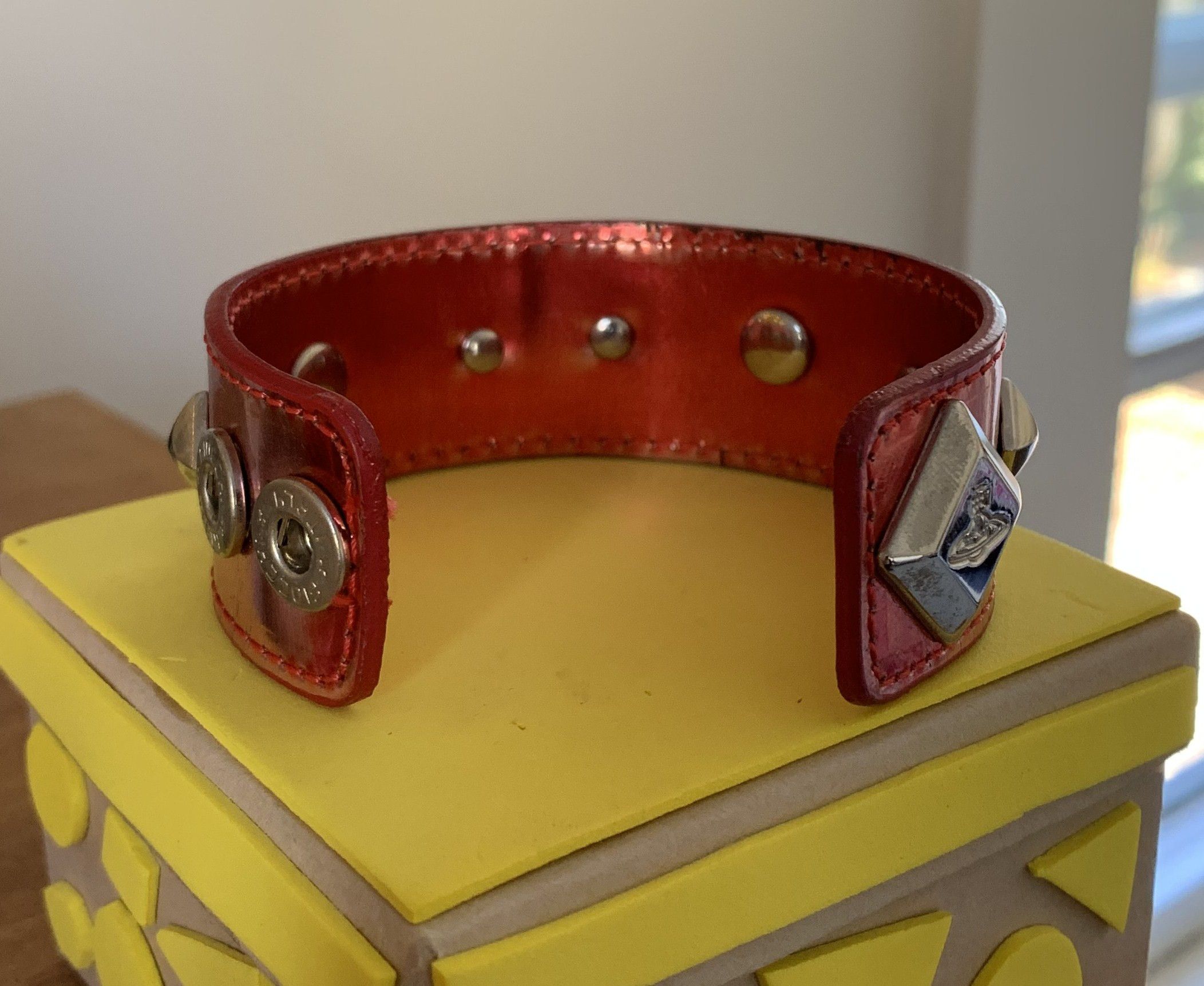 Vivienne Westwood Vivenne Westwood Studded Metallic Leather Orb Bracelet Size ONE SIZE - 4 Thumbnail