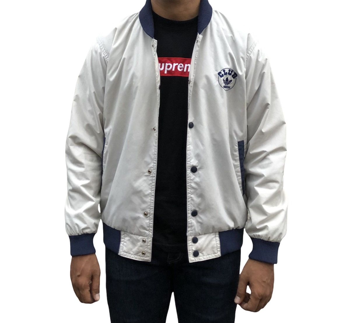 Adidas Vintage 80s 90s Adidas Club Descante Nylon Varsity Jacket Size US M / EU 48-50 / 2 - 2 Thumbnail