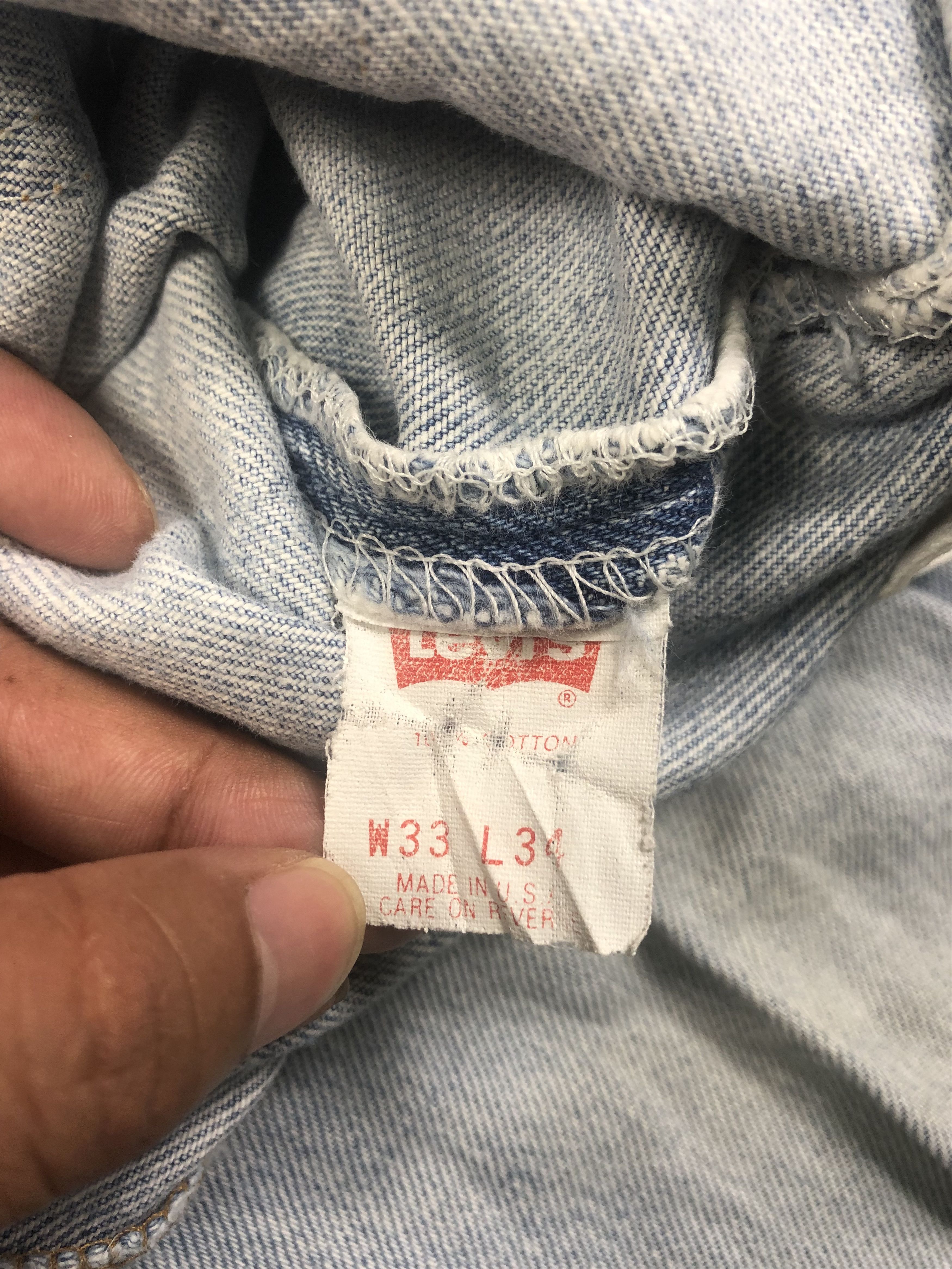 Levi's Wash Blue Levis 501 Single R Denim 33x30.5 Size US 33 - 5 Thumbnail
