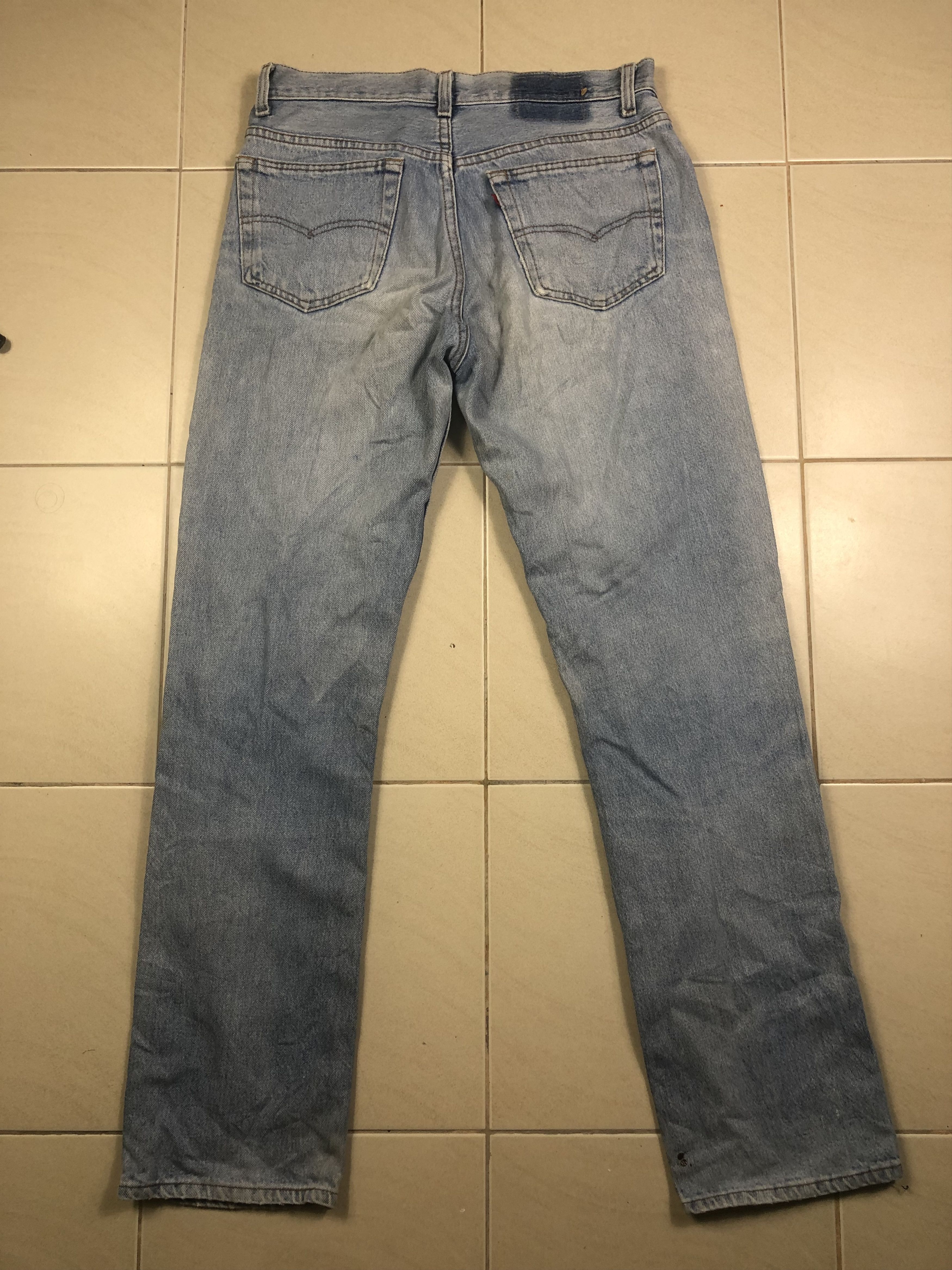Levi's Wash Blue Levis 501 Single R Denim 33x30.5 Size US 33 - 9 Thumbnail