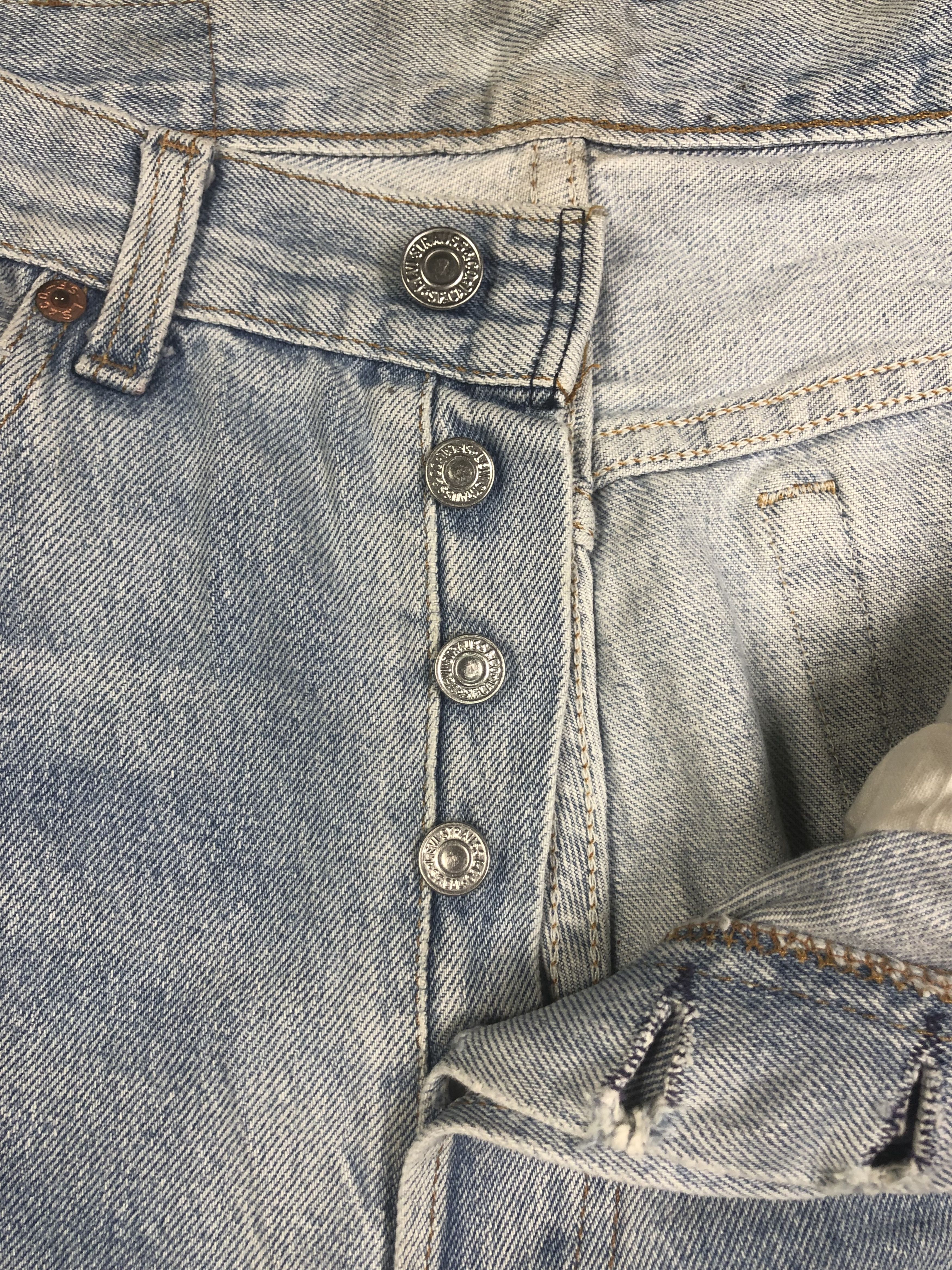 Levi's Wash Blue Levis 501 Single R Denim 33x30.5 Size US 33 - 2 Thumbnail