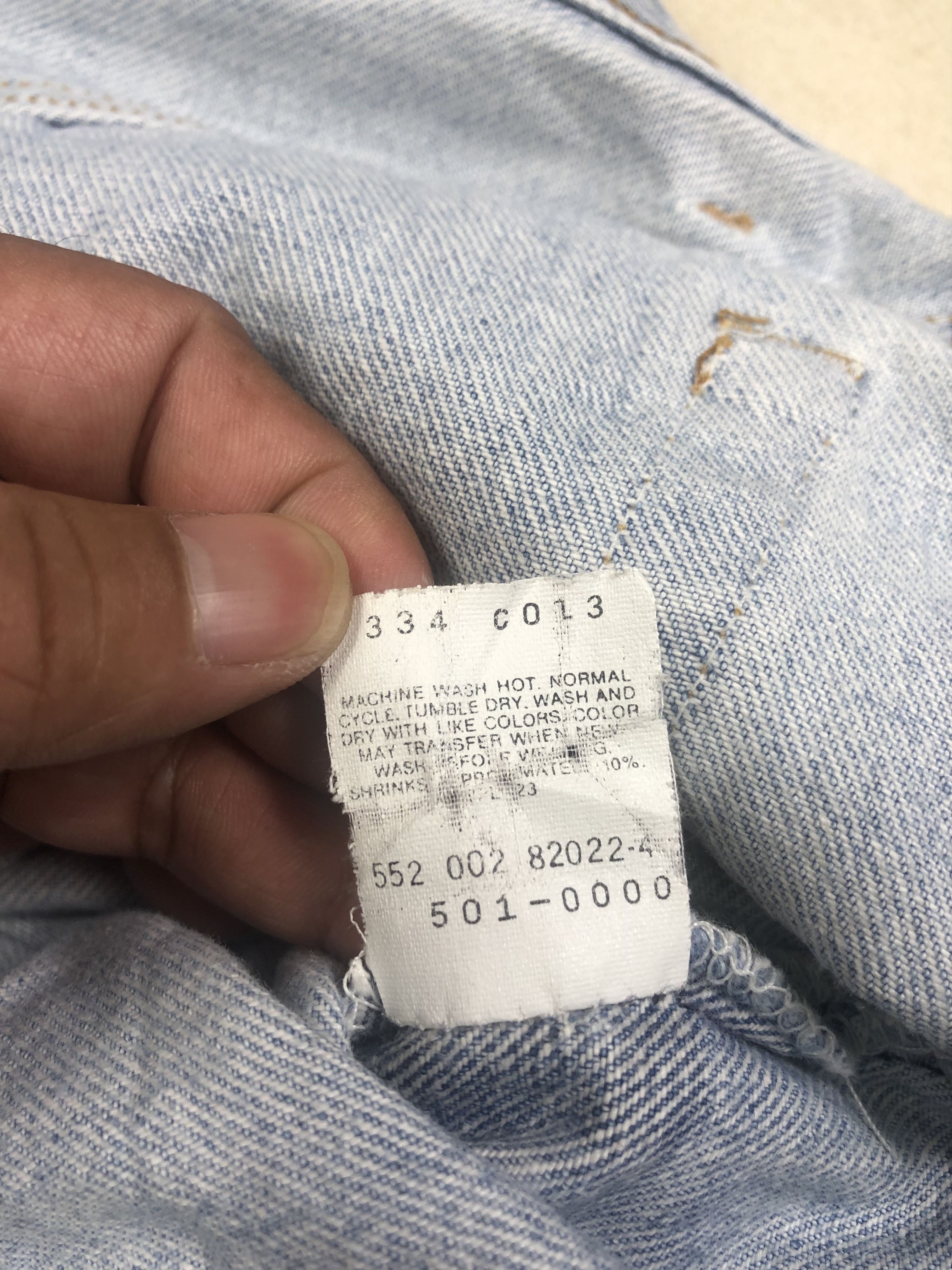 Levi's Wash Blue Levis 501 Single R Denim 33x30.5 Size US 33 - 6 Thumbnail