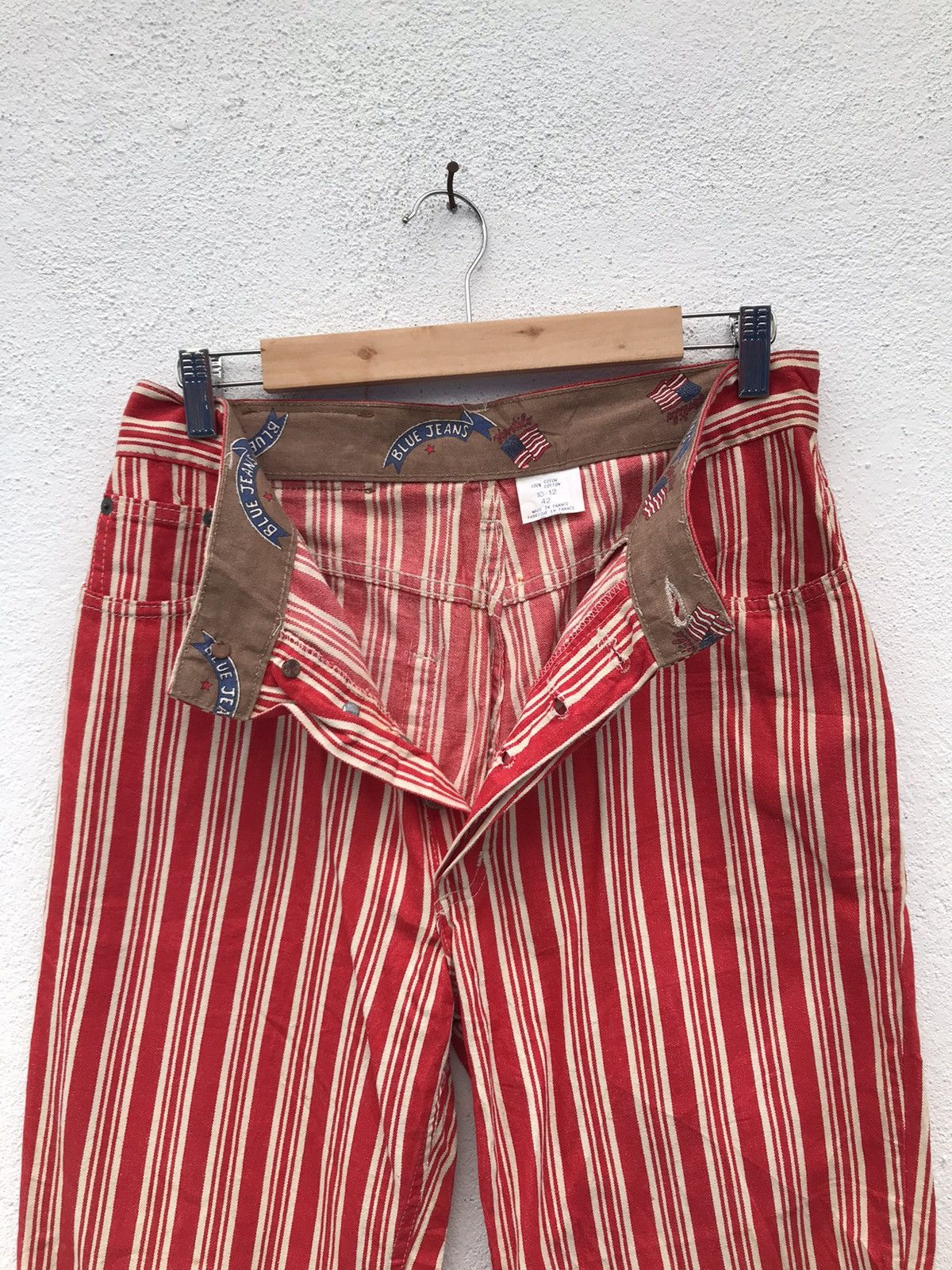 If Six Was Nine Made in France Ventilo Blue Jean Striped Pants Size US 30 / EU 46 - 2 Thumbnail