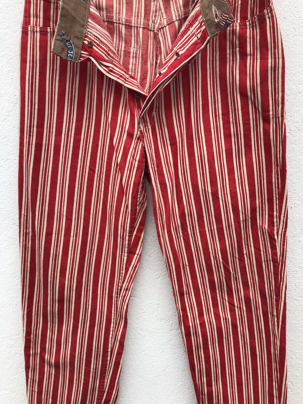 If Six Was Nine Made in France Ventilo Blue Jean Striped Pants Size US 30 / EU 46 - 3 Thumbnail