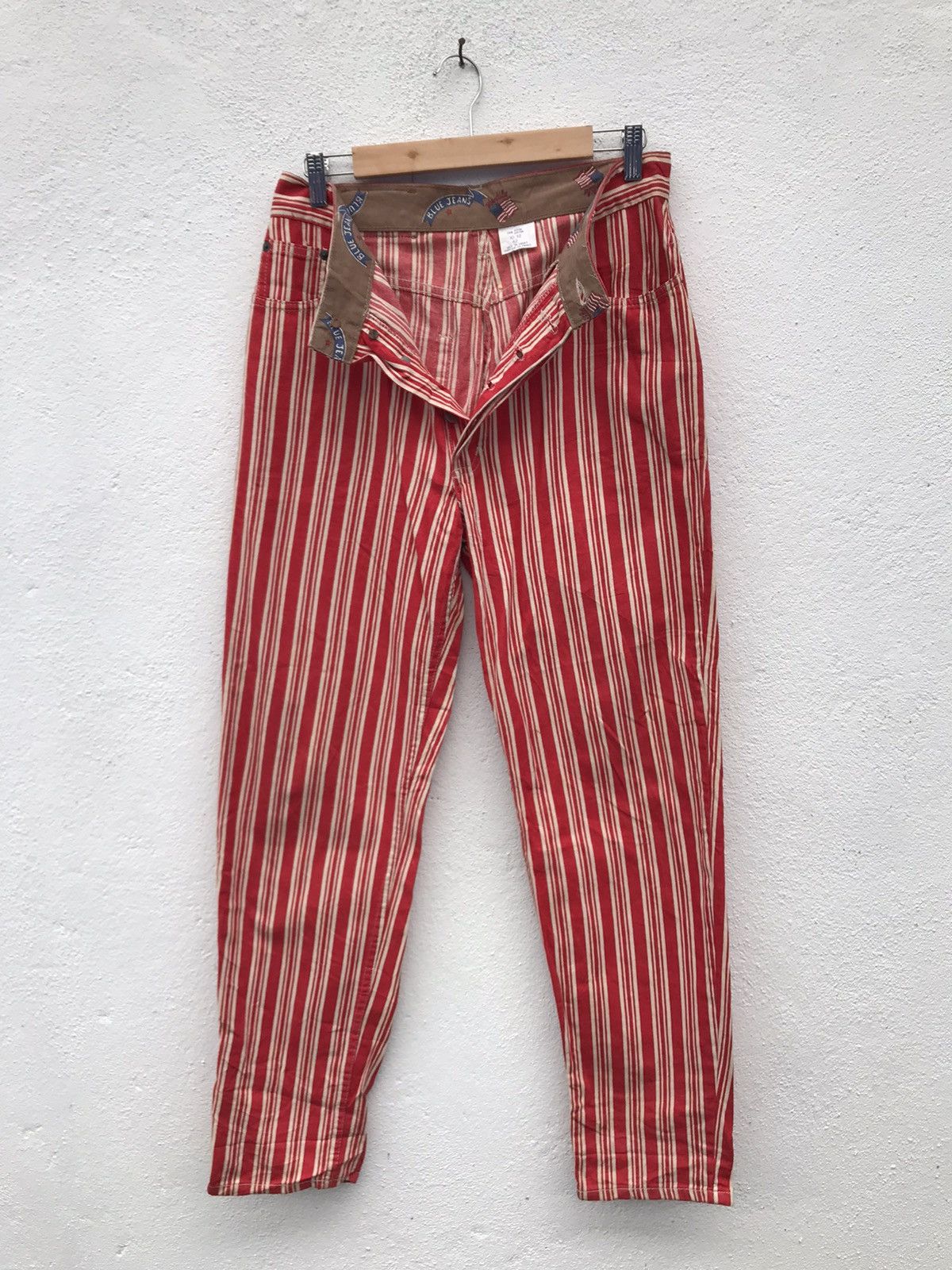 If Six Was Nine Made in France Ventilo Blue Jean Striped Pants Size US 30 / EU 46 - 1 Thumbnail