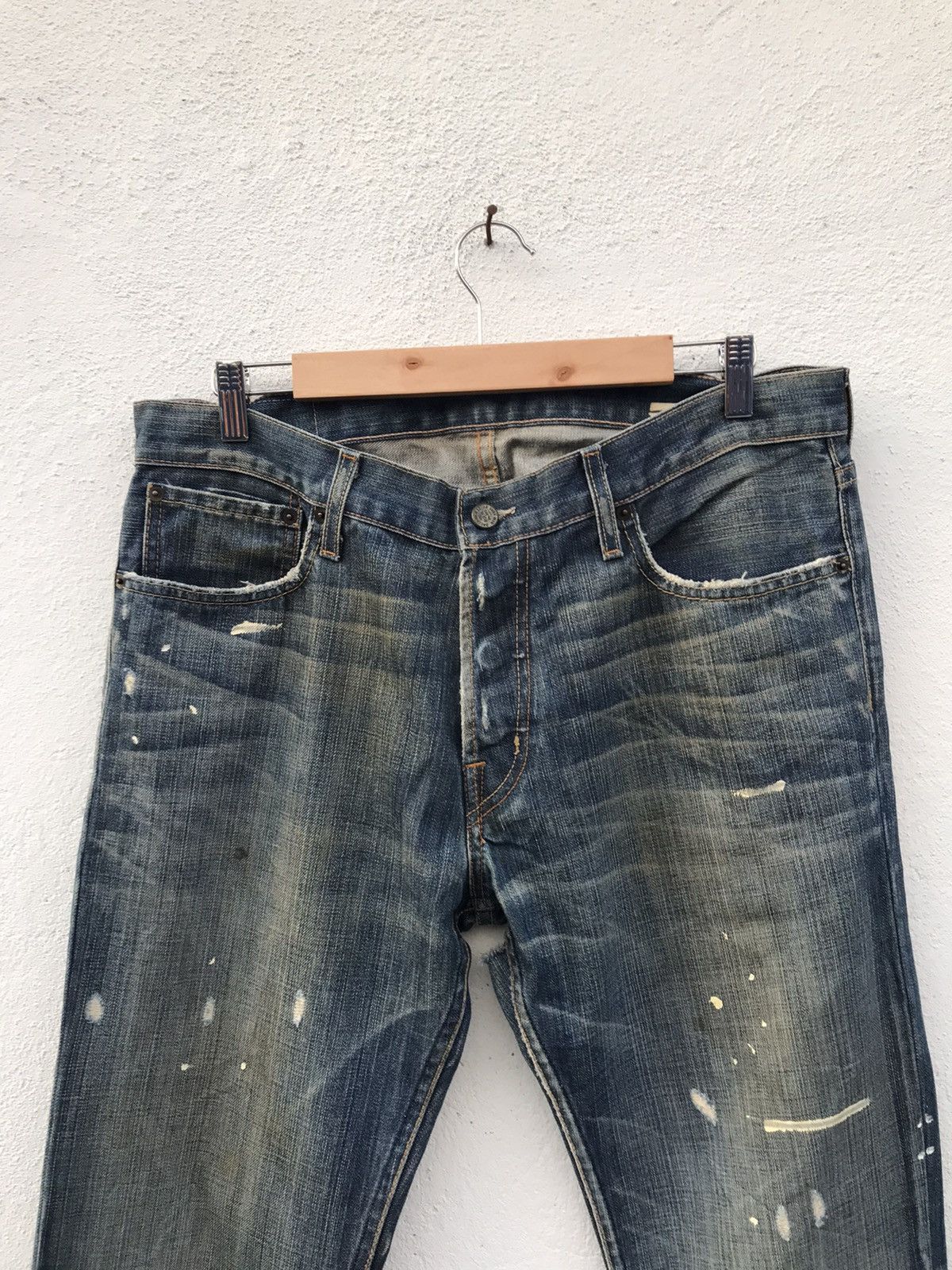 Ruehl No. 925 Ruehl No 925 VANDAM Style Distressed Denim Jeans Size US 35 - 3 Thumbnail