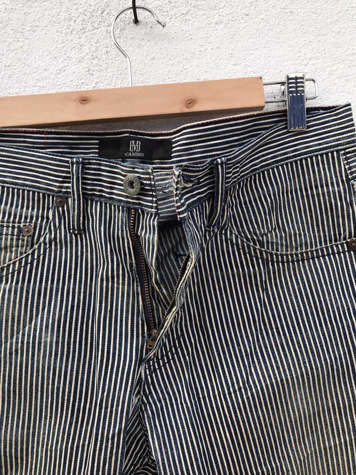 If Six Was Nine × Japanese Brand Made In Japan Cambio Hickory Striped Slim fits Jeans Size US 31 - 6 Thumbnail