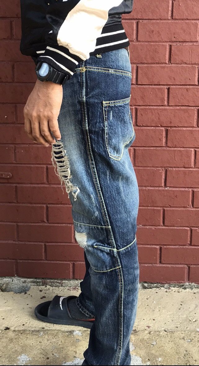 If Six Was Nine × Japanese Brand Fifty Six Ballsy and Jovial Distressed Drop Crotch Jeans Size US 34 / EU 50 - 3 Thumbnail