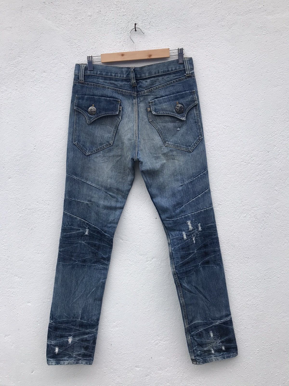 Japanese Brand Heritage Stone Distressed Denim Jeans Size US 32 / EU 48 - 11 Thumbnail