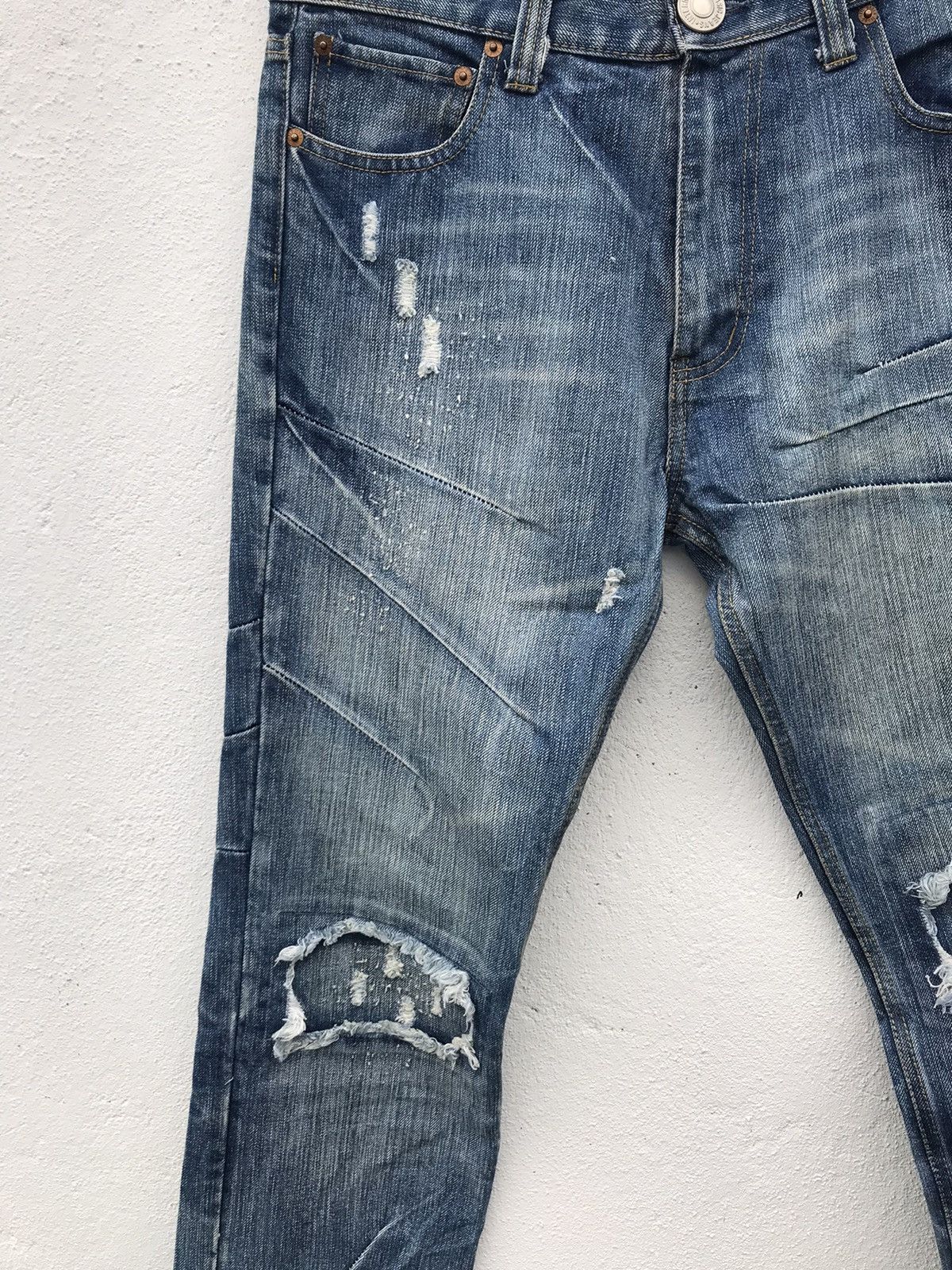 Japanese Brand Heritage Stone Distressed Denim Jeans Size US 32 / EU 48 - 3 Thumbnail