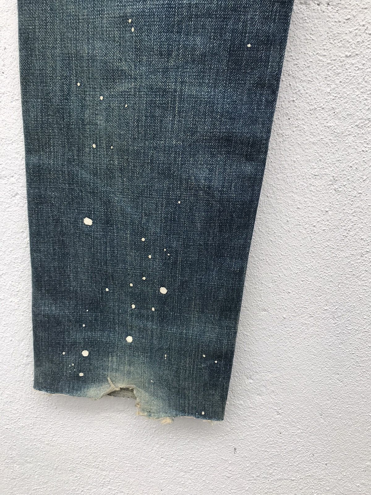If Six Was Nine × Japanese Brand MADE IN JAPAN HaLb Distressed Paint Splitter Denim Jeans Size US 32 / EU 48 - 9 Thumbnail