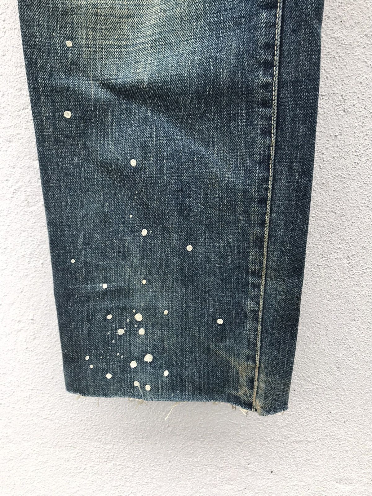 If Six Was Nine × Japanese Brand MADE IN JAPAN HaLb Distressed Paint Splitter Denim Jeans Size US 32 / EU 48 - 4 Thumbnail